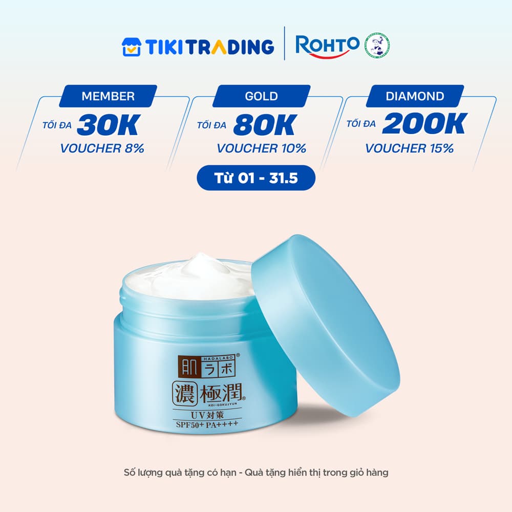 Kem dưỡng ẩm chống nắng ban ngày dạng gel Hada Labo Koi-Gokujyun UV White Gel SPF50 PA 90g
