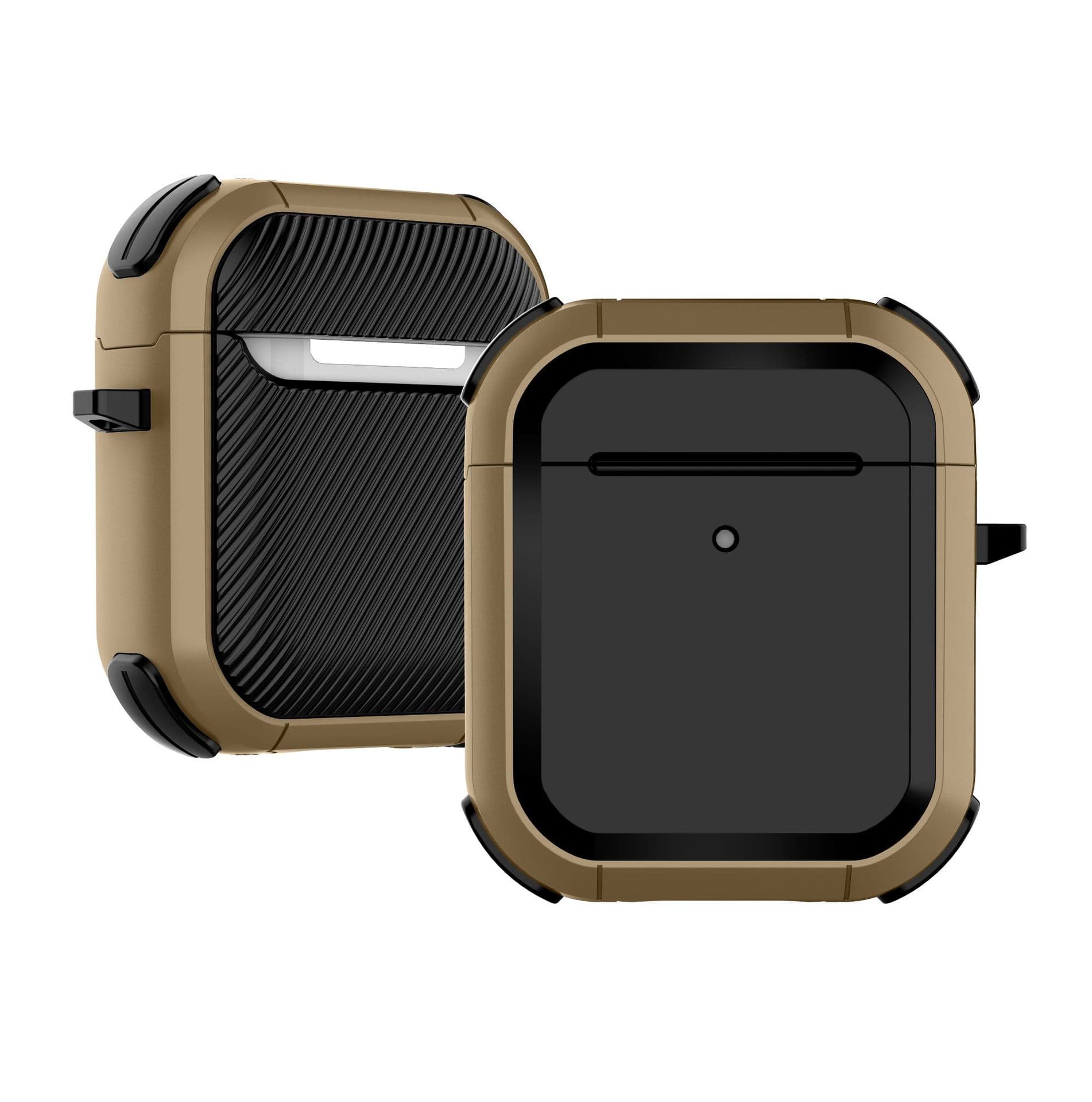 Ốp Bảo Vệ Chống Sốc Armor TPU PC Cho Airpods 1,2  Airpods 3 Airpods Pro Airpods Pro 2 Kèm Móc Treo- Hàng Chính Hãng - Airpods 12 - Vàng Cát