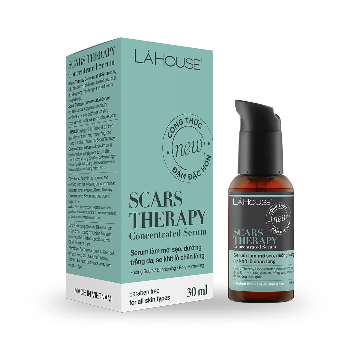 Serum giúp dưỡng trắng da, làm mờ sẹo và se khít lỗ chân lông Lá House Scars Therapy Concentrated 15ml30ml - 30ml