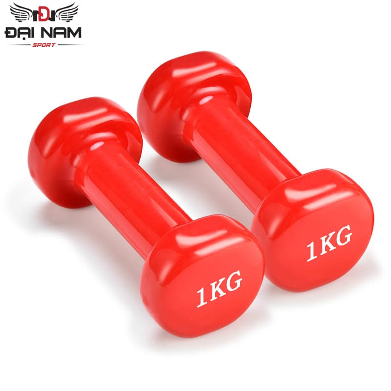 Bộ Tạ Tay 1kg Bọc Cao Su Trơn Lõi Thép Cao Cấp Chính Hãng Đại Nam Sport Tổng 2kg-Giao Màu Ngẫu Nhiên