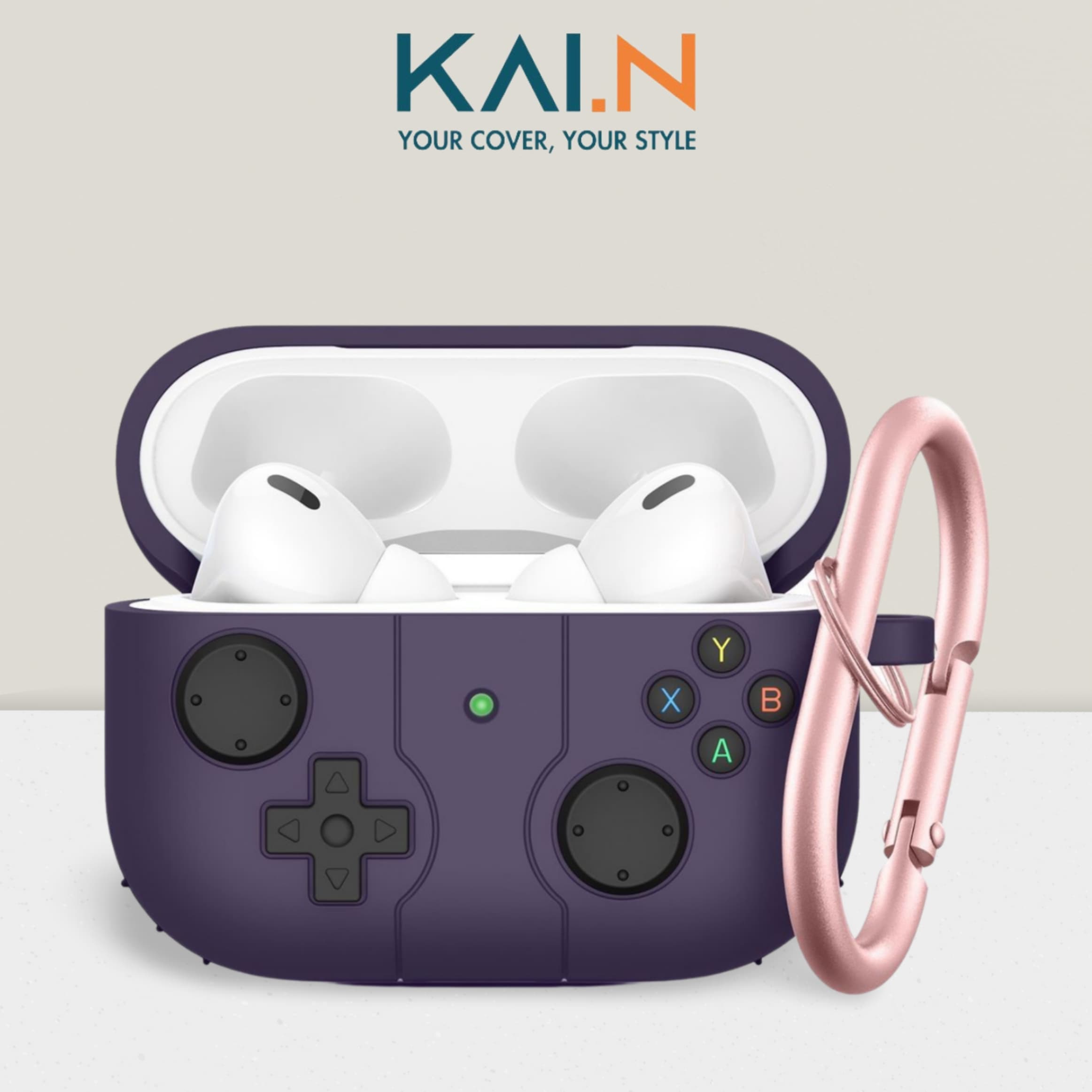 Case Kai.N Game Pad Dành Cho Tai Nghe Airpods Pro 2 Hàng Chính Hãng - Purple