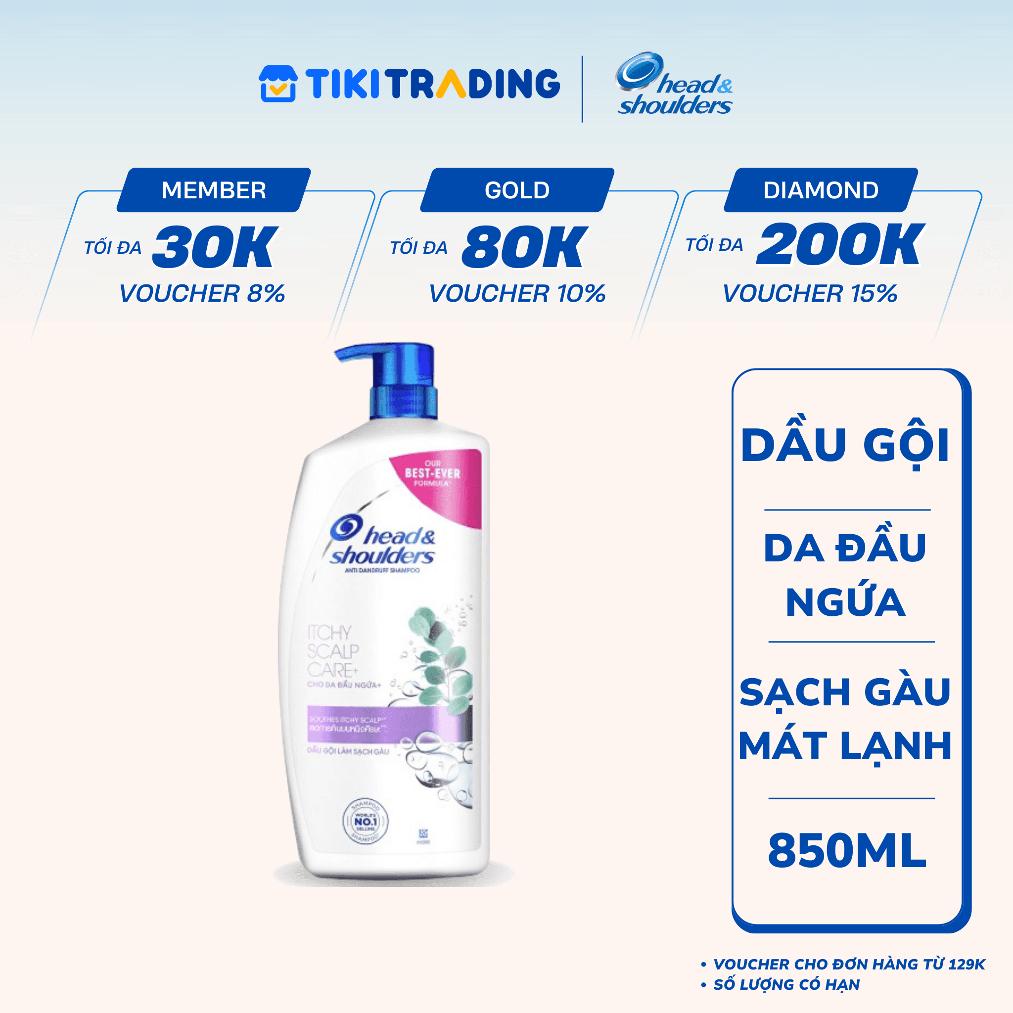 Dầu Gội Head & Shoulder Da Đầu Ngứa 850ml