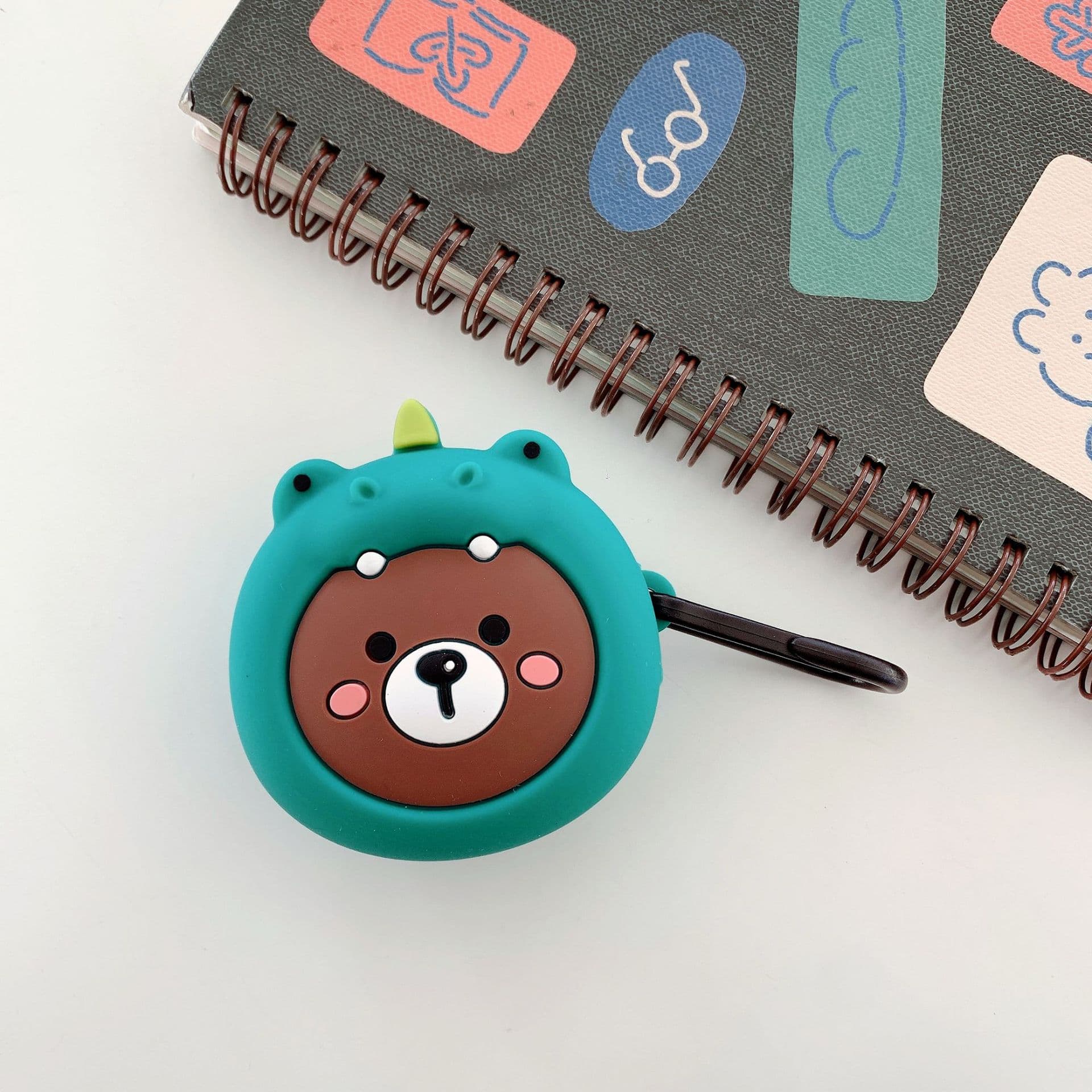 Case Vỏ Ốp Dành Cho Tai Nghe Samsung Galaxy Buds 2 Pro Buds 2 Buds Live Buds Pro Gấu Nâu Đội Khăn- Hàng chính hãng - Gấu xanh