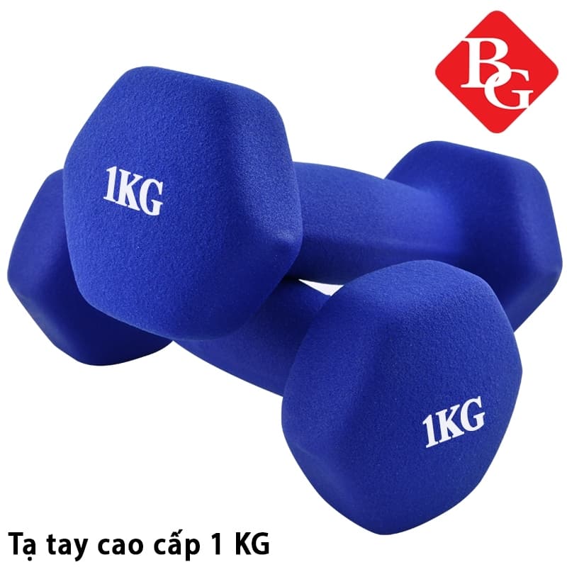 Bộ 2 tạ tay lõi sắt Q304 bọc cao su, tạ tập tay cao su 1kg 2kg 3kg 4kg 5kg BG hàng nhập khẩu - Lam Đậm - Bộ 02 tạ tay 1kg
