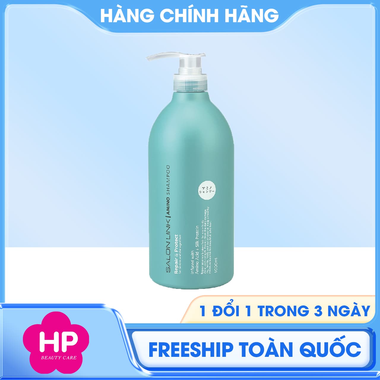 Dầu Gội Đầu Phục Hồi Tóc Khô Xơ Chẻ Ngọn Kumano Salon Link Amino Shampoo Chai 1000 mL
