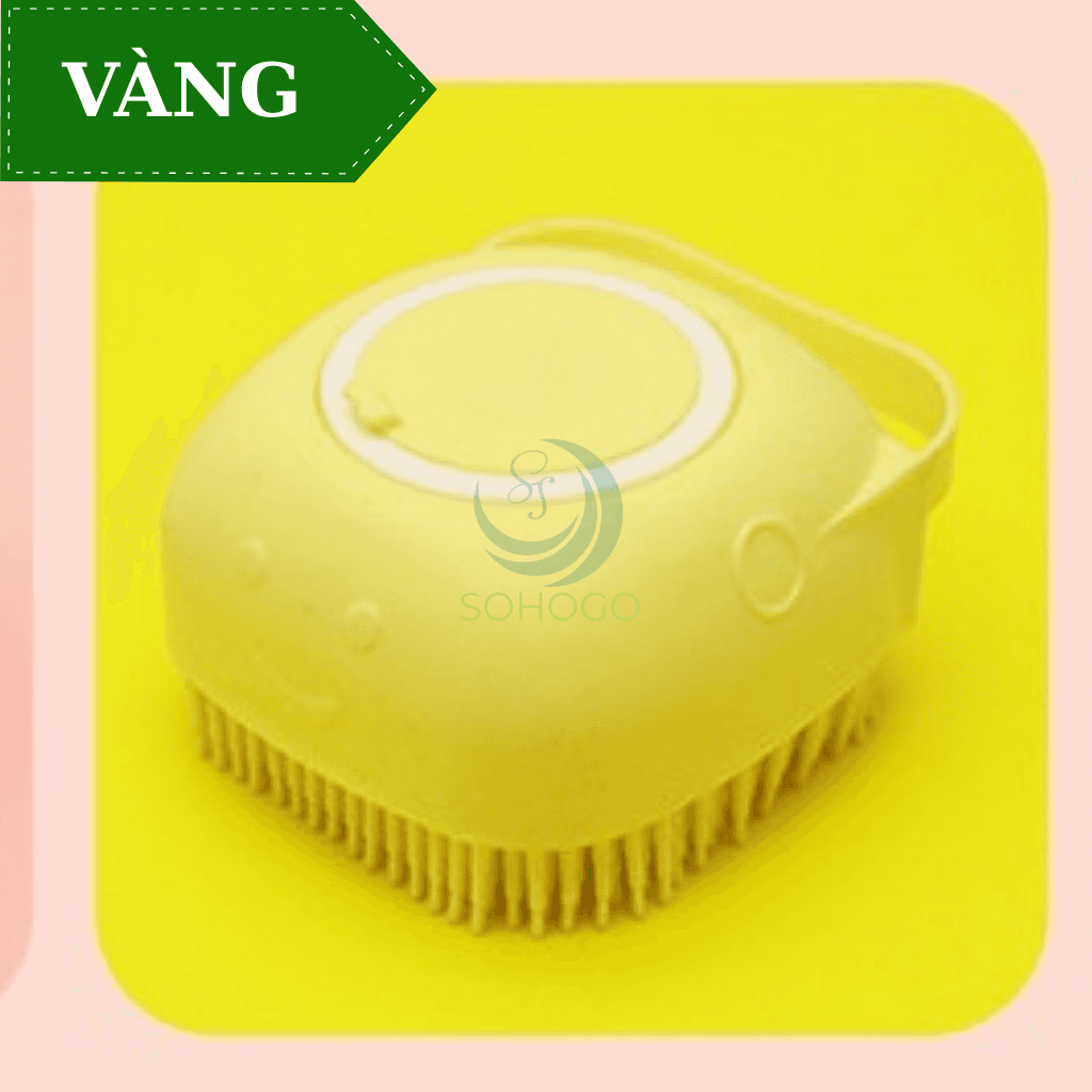 Bàn Chải Tắm Hình Thú Đáng Yêu Cho Bé Chăm Sóc Da Nhẹ Nhàng Dụng Cụ Tắm Gội Silicon Đa Năng Bóp Là Ra Bọt Cọ Tắm Silicon Tạo Bọt Có Hộp Đựng Xà Phòng Bàn Chải Massage Cơ Thể Silicon Mềm Không Cần Tạo Bọt Tay - Vàng