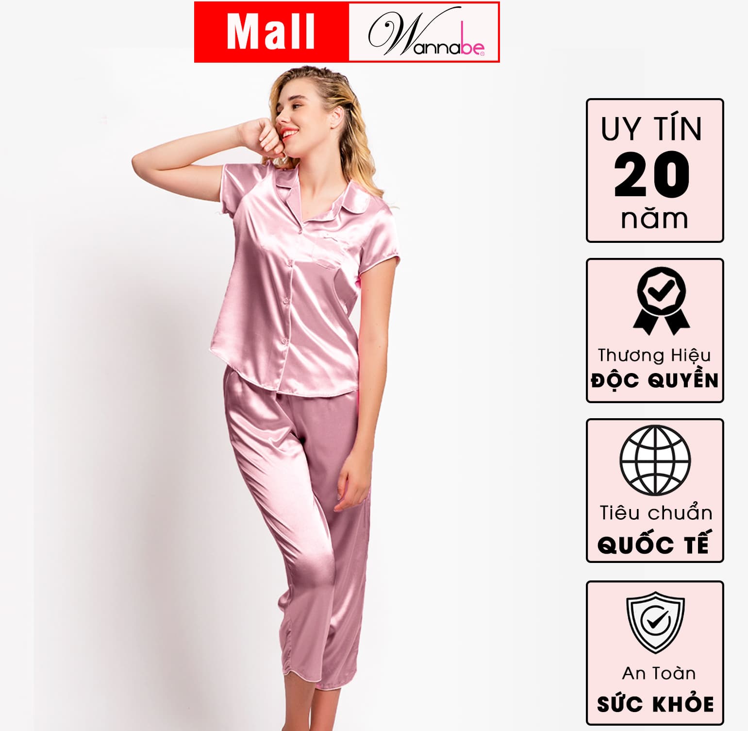 Đồ bộ mặc nhà Wannabe BD30P Pijama nữ quần dài viền lại đơn giản trẻ trung khi ở nhà cũng như tiếp khách - Tím môn - M