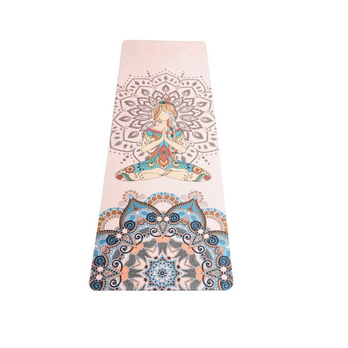 Thảm Tập Yoga PU Cao Su Tự Nhiên In Hình Hoa Văn Ấn Độ Chính Hãng Đại Nam Sport  Kèm Túi Và Dây Buộc