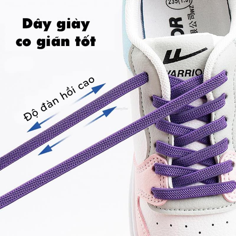 Bộ Dây Giày Co Giãn Kèm Phụ Kiện Khóa Dây Giày Không Cần Buộc Thắt Giày Thể Thao Bata Ngoài Trời Legaxi - Bộ Dây Khóa Trắng