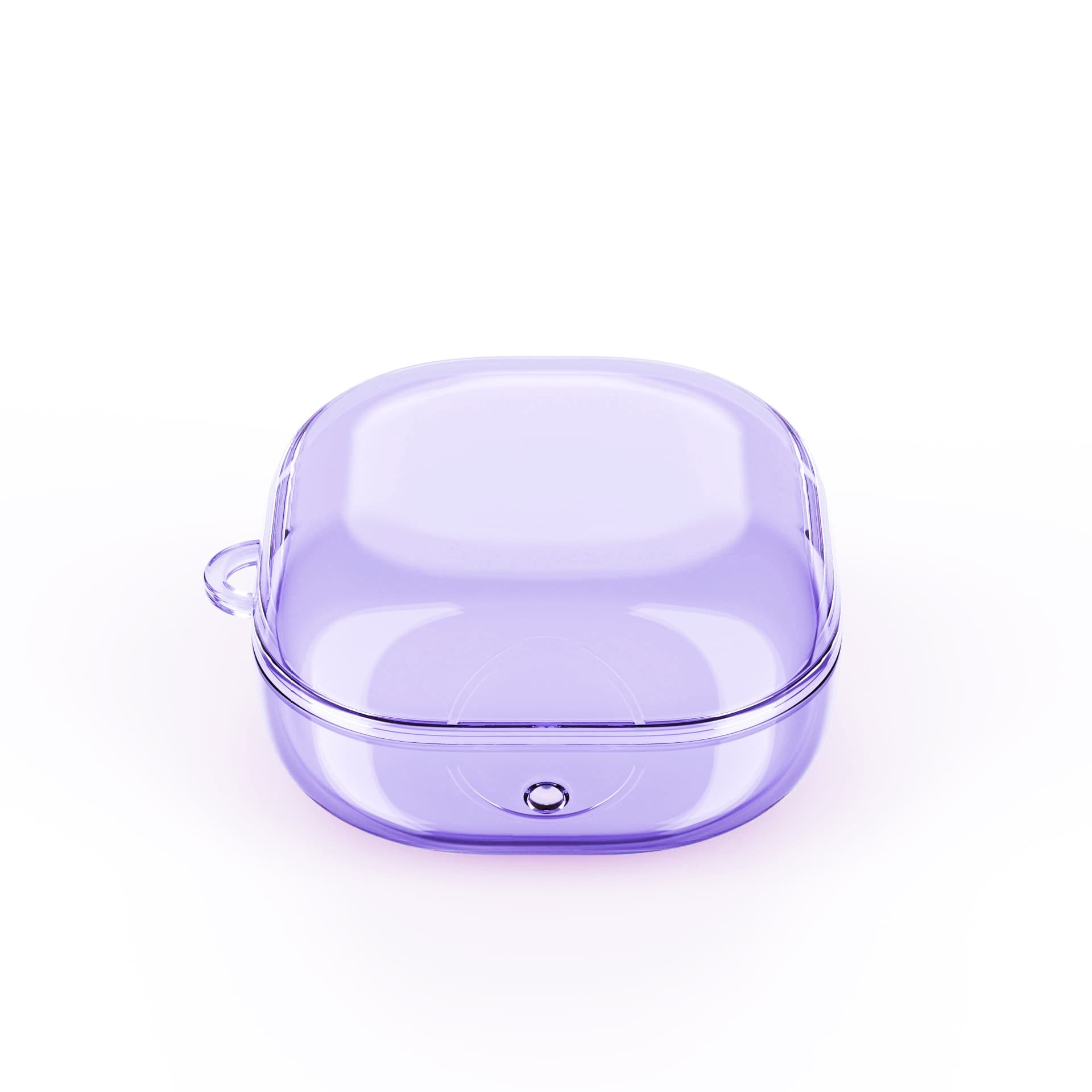 Case ốp cho Samsung Galaxy Buds 2 Pro Buds 2 Buds Pro Buds Live TPU Kai Trong Suốt Animal Kèm Móc Treo Hàng Chính Hãng - Tím
