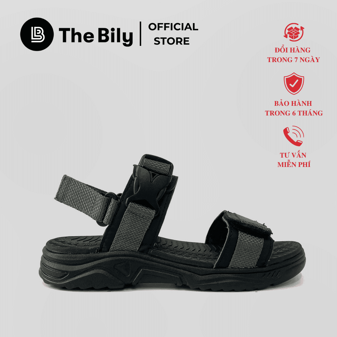 Giày Sandal Nam The Bily Quai Ngang - Màu Xám BL03X - 41