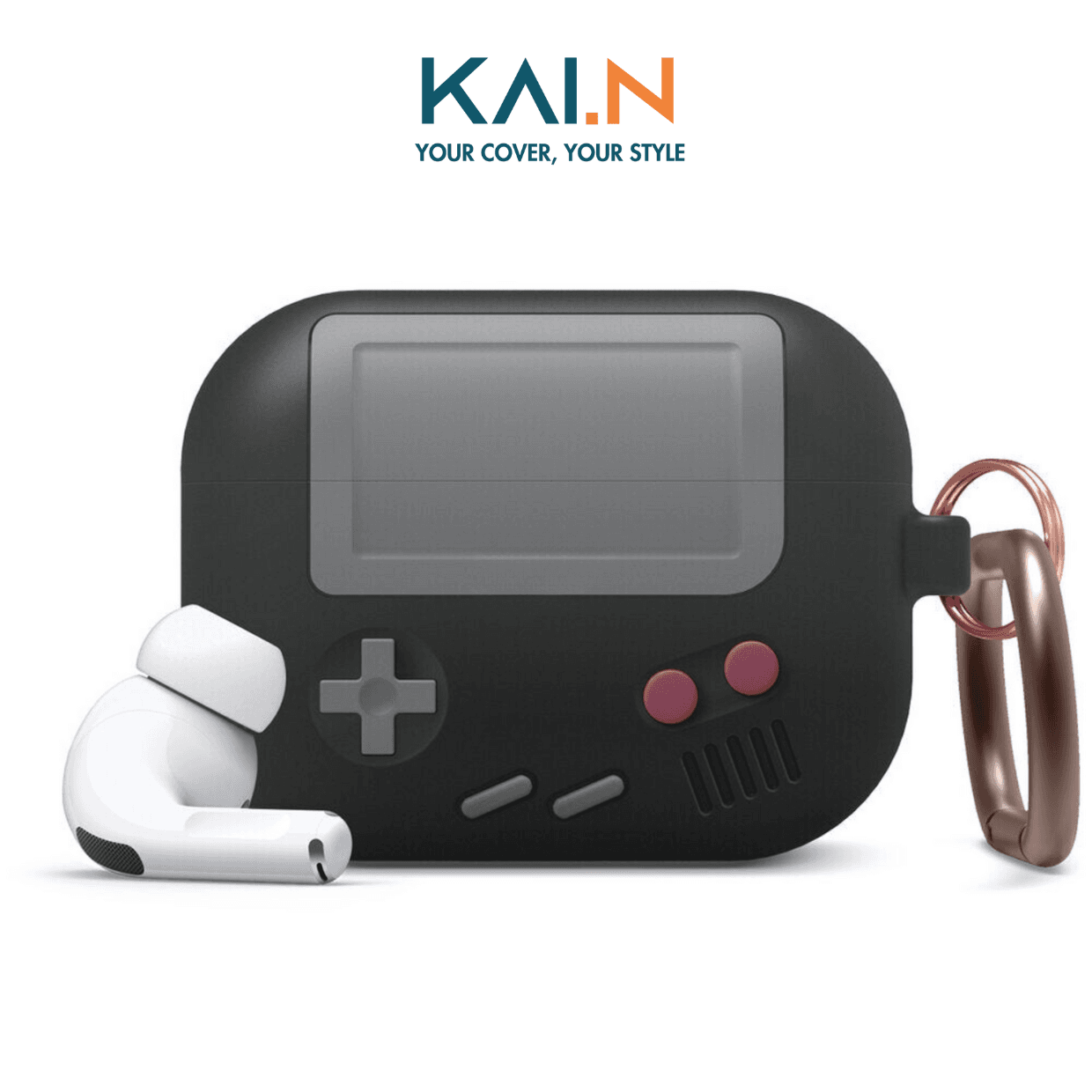 Case ốp cho Airpods Pro 2 Airpods Pro Airpods 3 Kai.N Game Boy Hàng Chính Hãng - Black - Airpods Pro 2