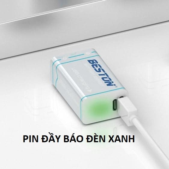Pin sạc 9V BESTON Lithium sạc trực tiếp USB microType-C dùng cho mic karaoke, đồng hồ đo điện, máy nghe nhạc, đèn pin - Hàng nhập khẩu - Chỉ có cổng Type-C