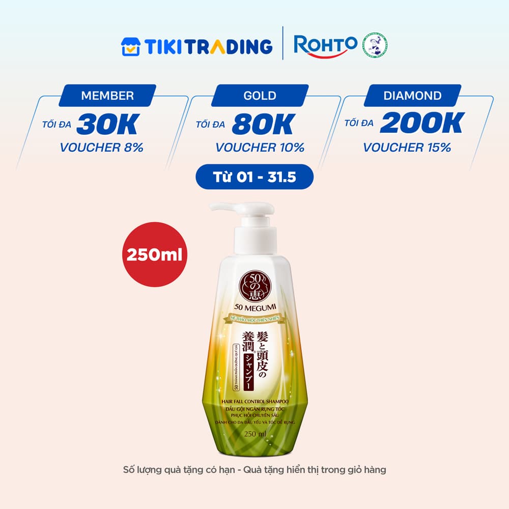 Dầu gội ngăn rụng tóc 50 Megumi Hair Fall Control Shampoo 250ml