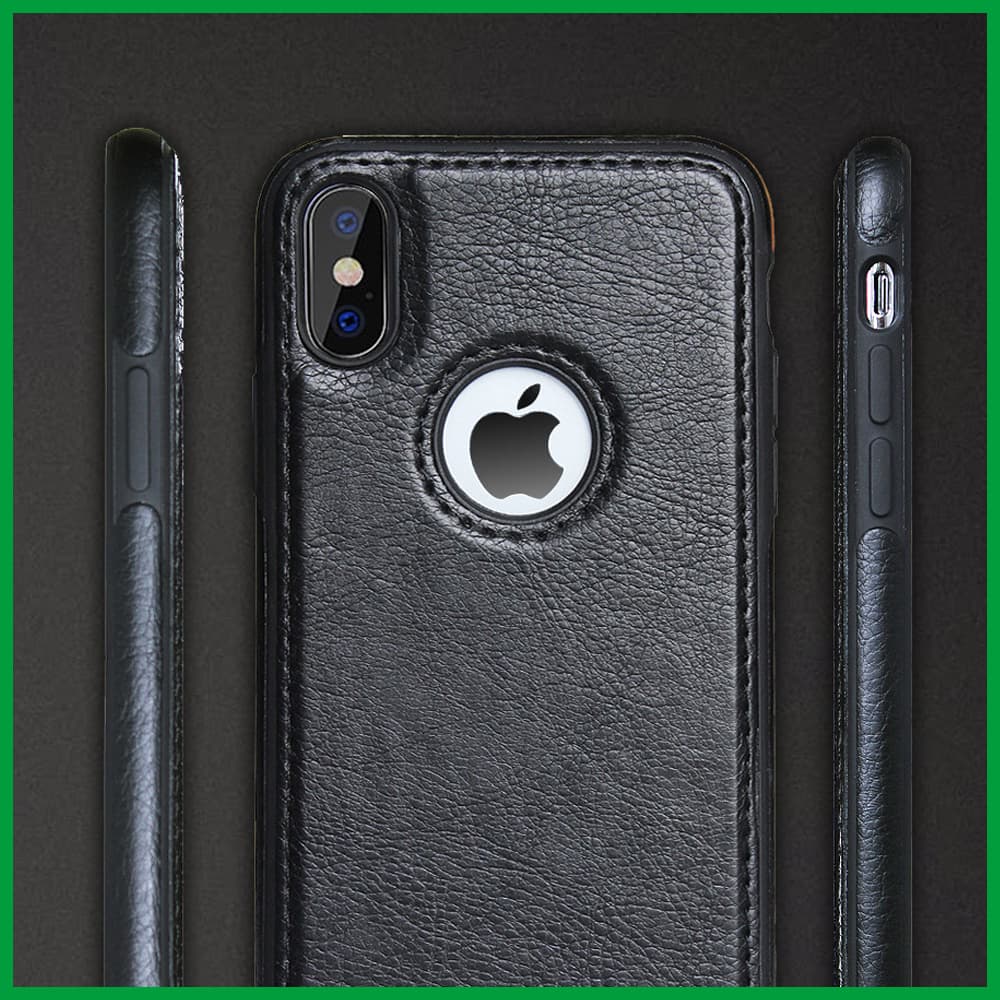 Ốp da đen cao cấp dành cho iPhone X vs iPhone XS