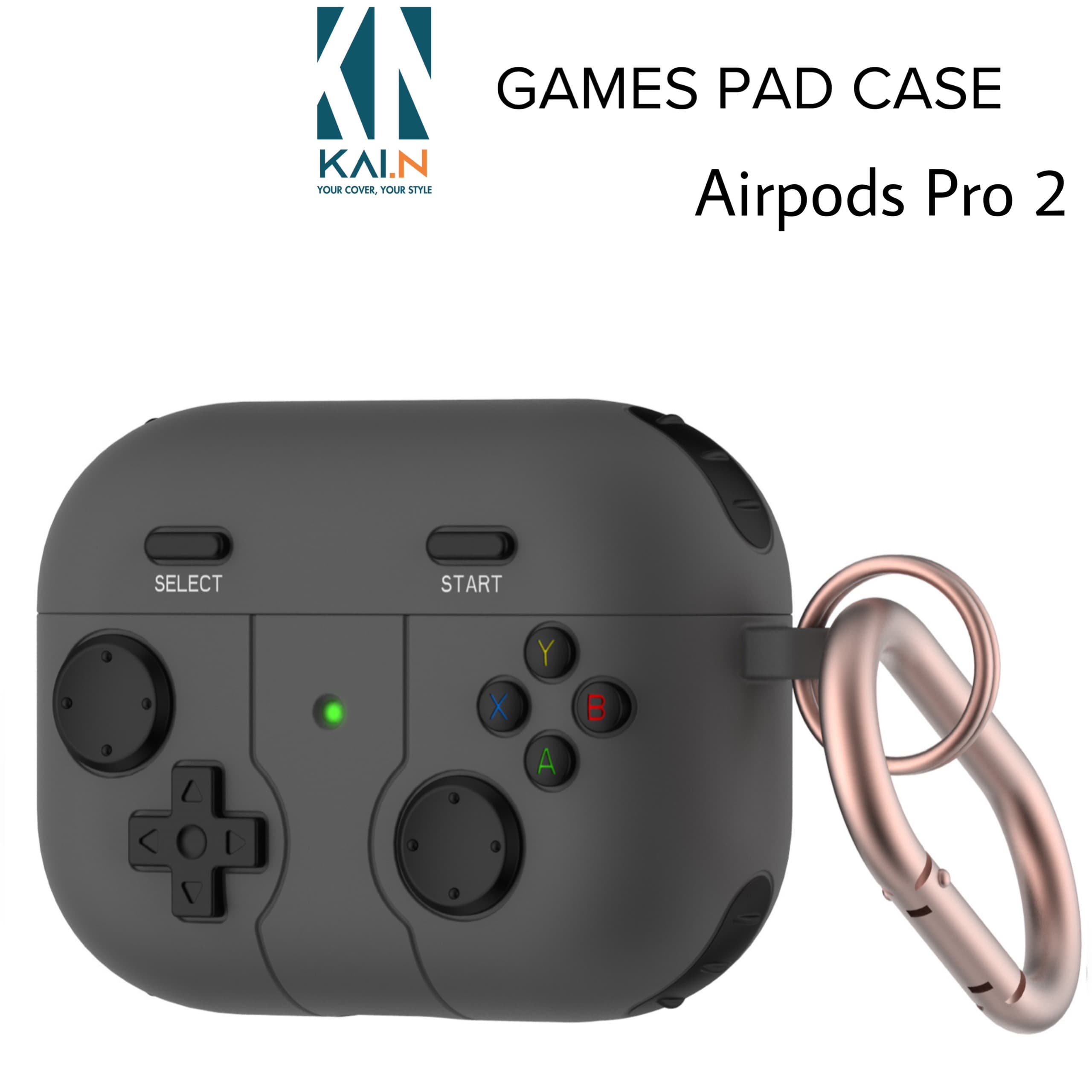 Case Kai.N Game Pad Dành Cho Tai Nghe Airpods Pro 2 Hàng Chính Hãng - Black