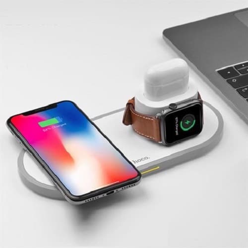 Đế sạc không dây HOCO CW21 cho điện thoại Trắng - Hàng chính hãng