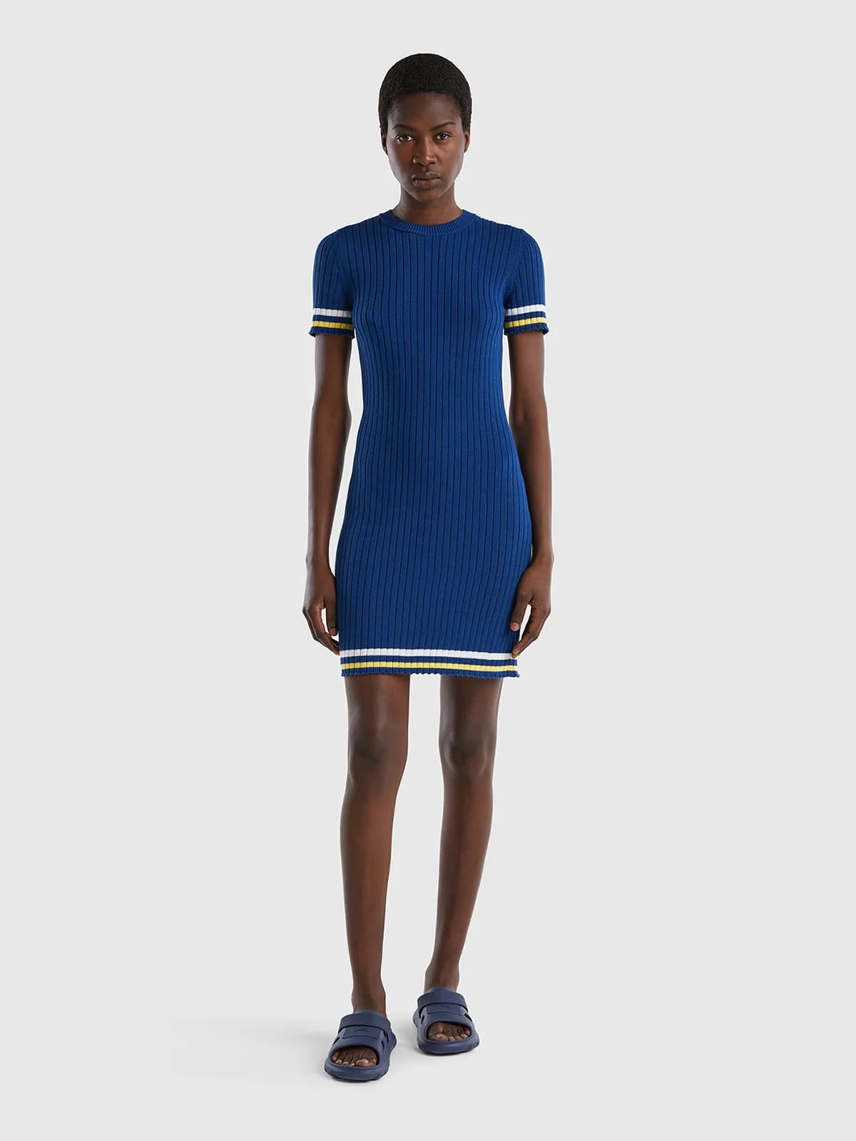 United Colors of Benetton - Đầm Nữ Mini Sweater Dress - BLUE
