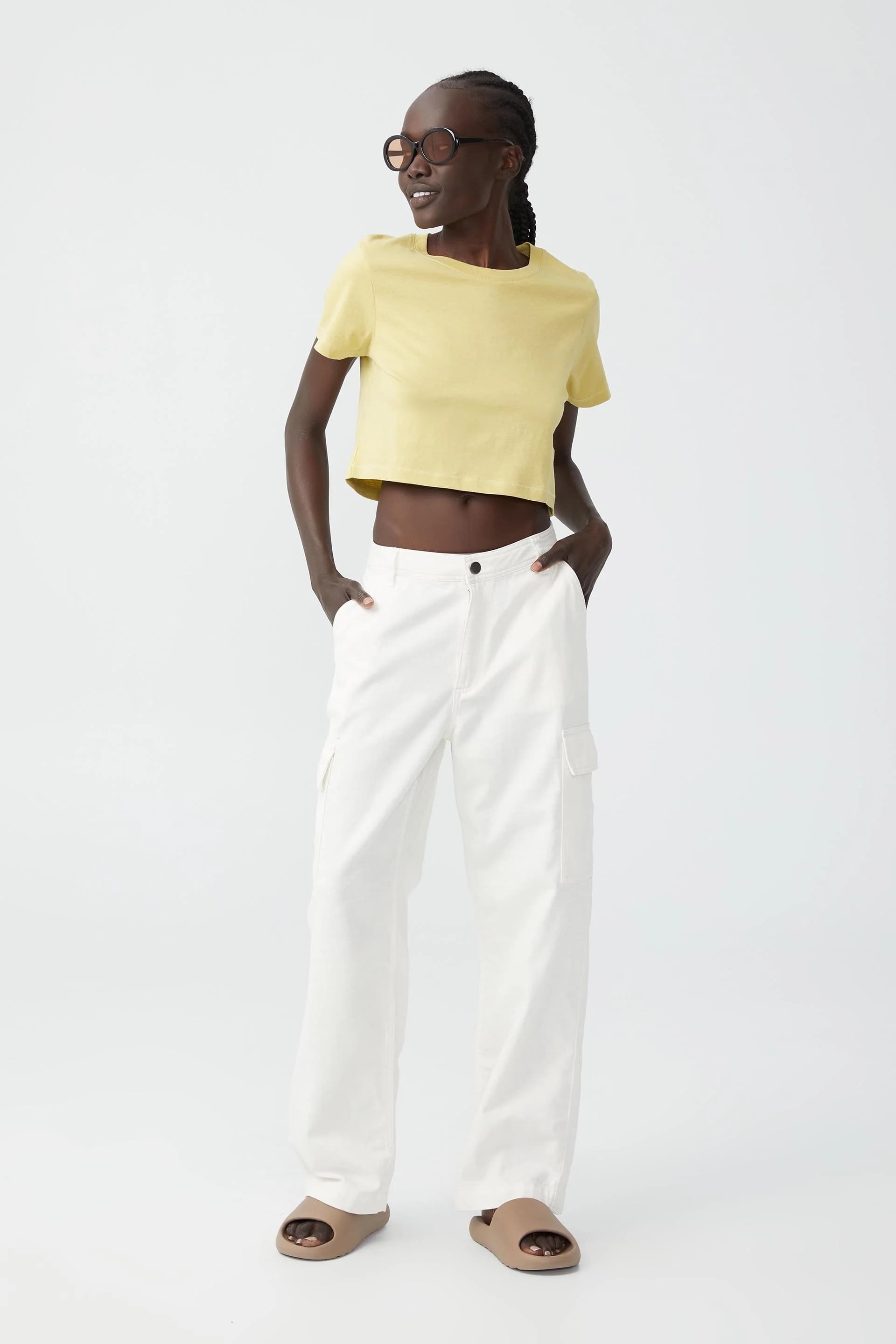 Cotton On - Quần Vải Dài Nữ - Bobbie Cargo Pant - CHALK WHITE