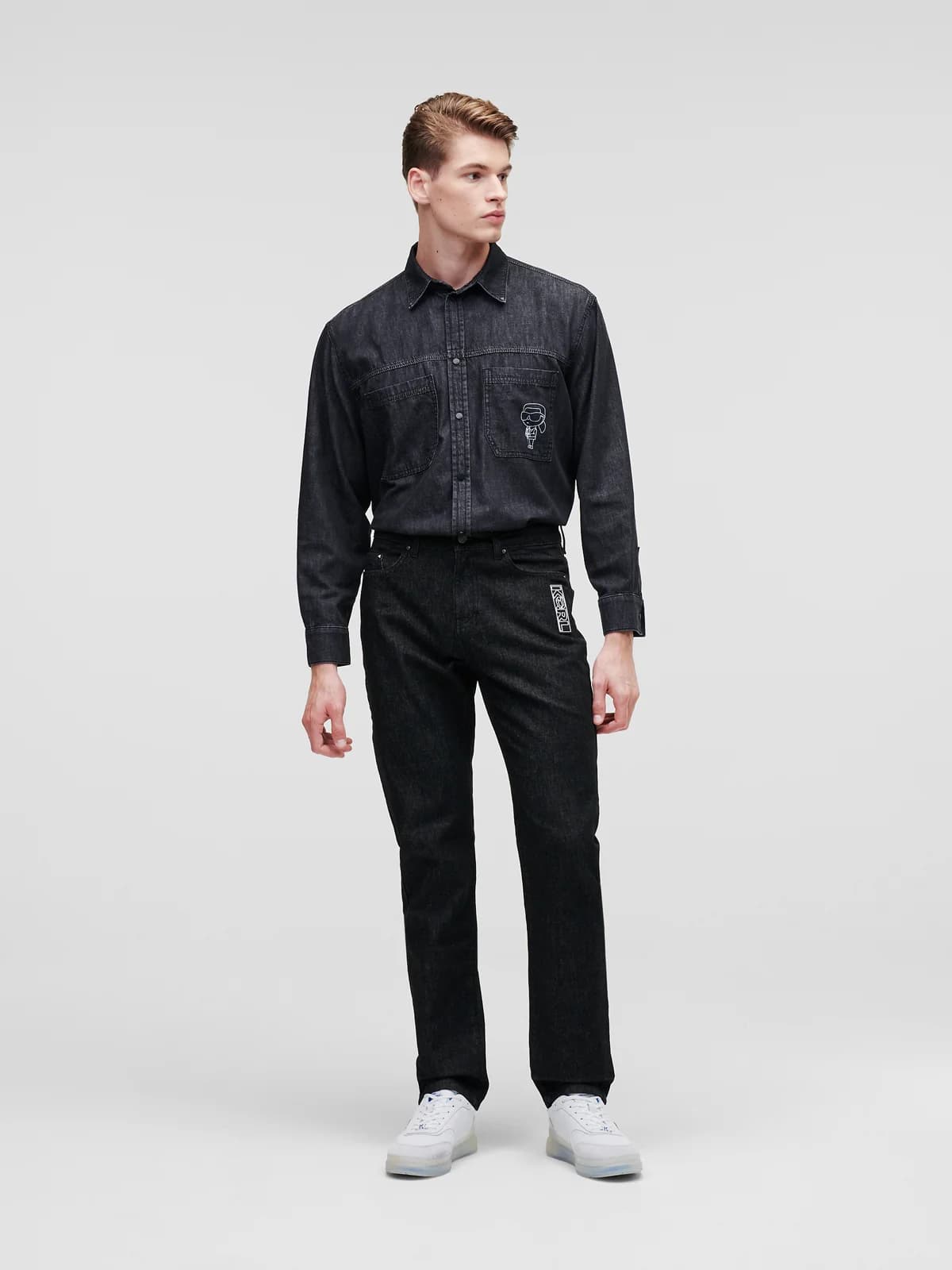 Karl Lagerfeld - Quần Jeans Nam - BLACK DENIM