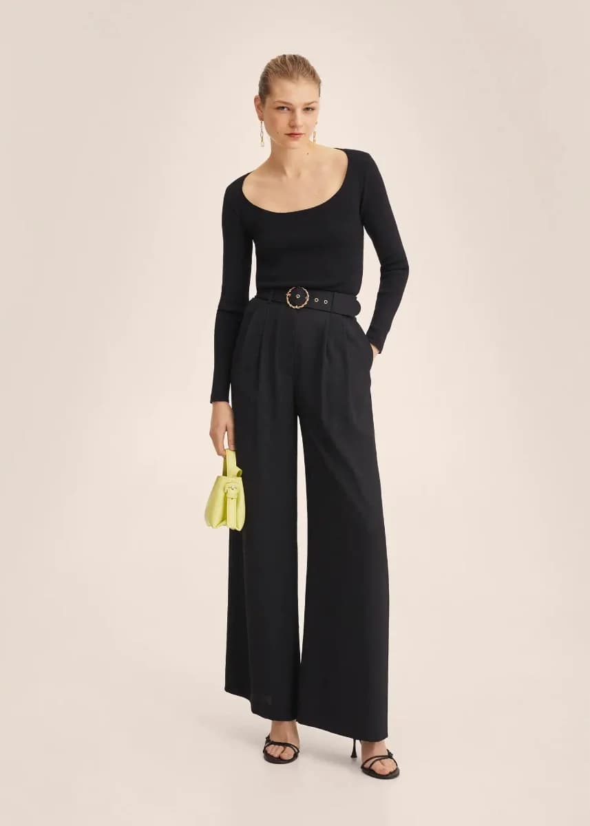 Mango - Quần Dài Smart - Black