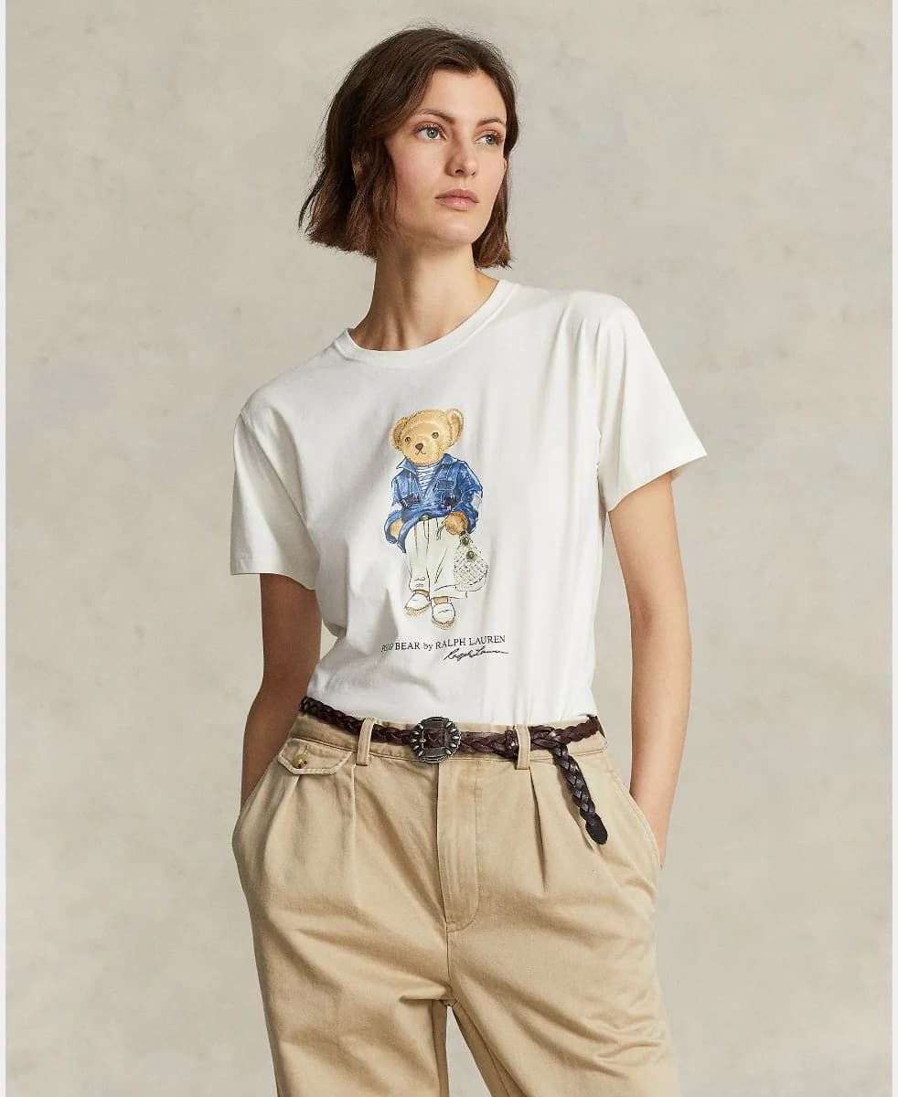 Polo Ralph Lauren - Áo Thun Nữ Tay Ngắn Polo Bear Jersey Tee - WHITE