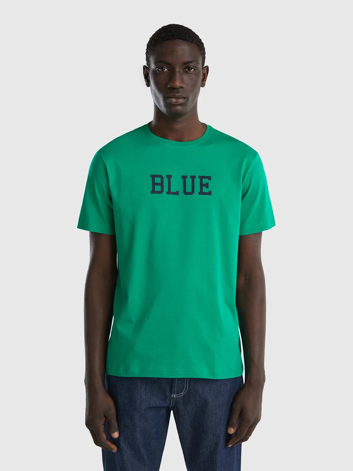 United Colors of Benetton - Áo Thun Nam T-Shirt With Text Print - GREEN