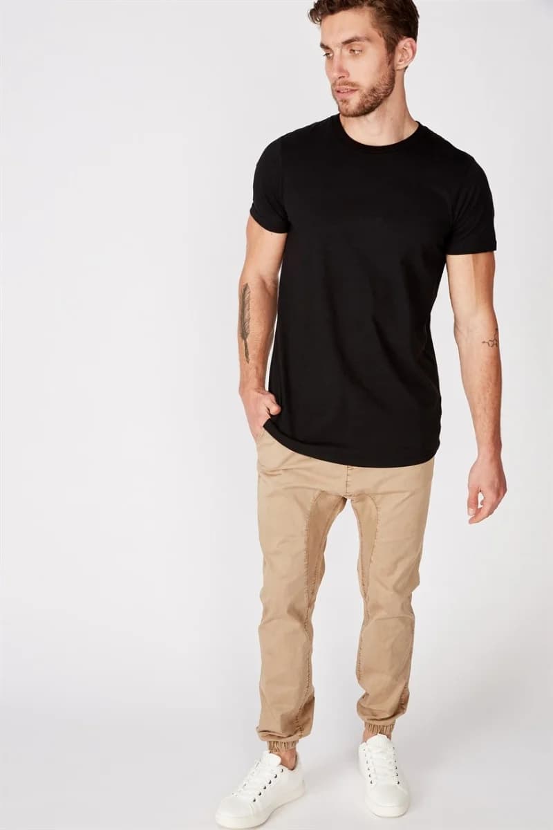 Cotton On - Quần Kaki Dài Nam - Drake Cuffed Pant - WASHED STONE