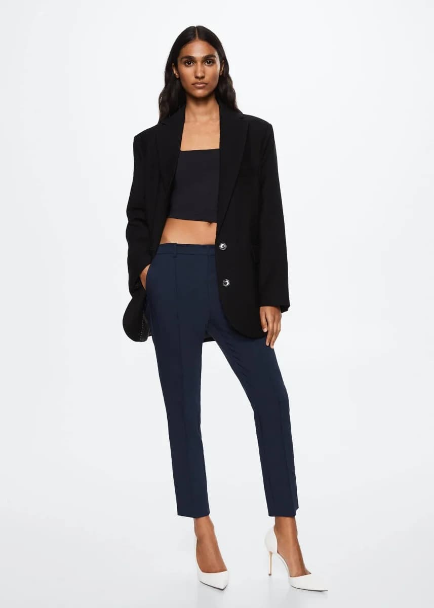 Mango - Quần Dài Malu3 - NAVY