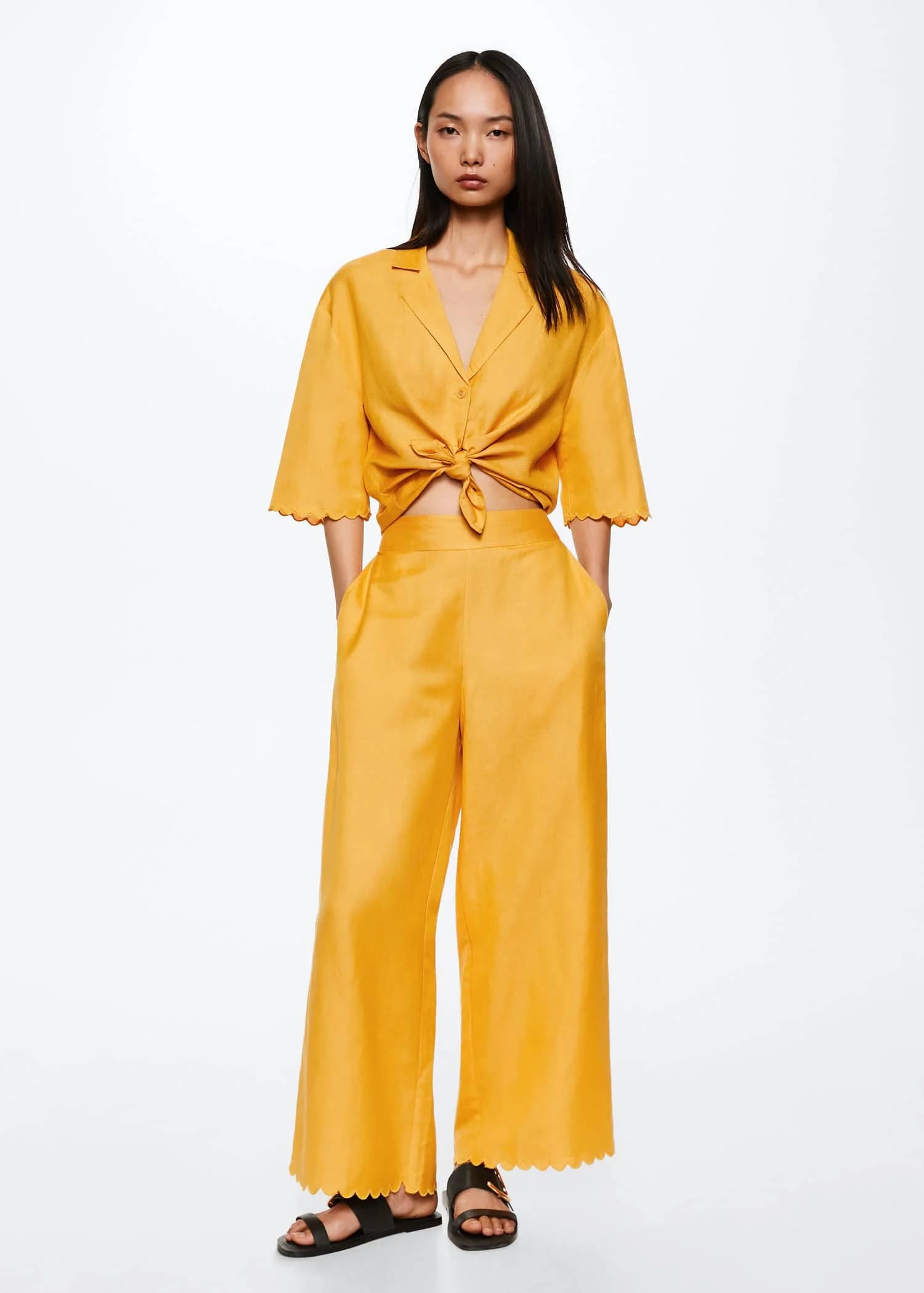 Mango - Quần Dài Almond - BRIGHT YELLOW