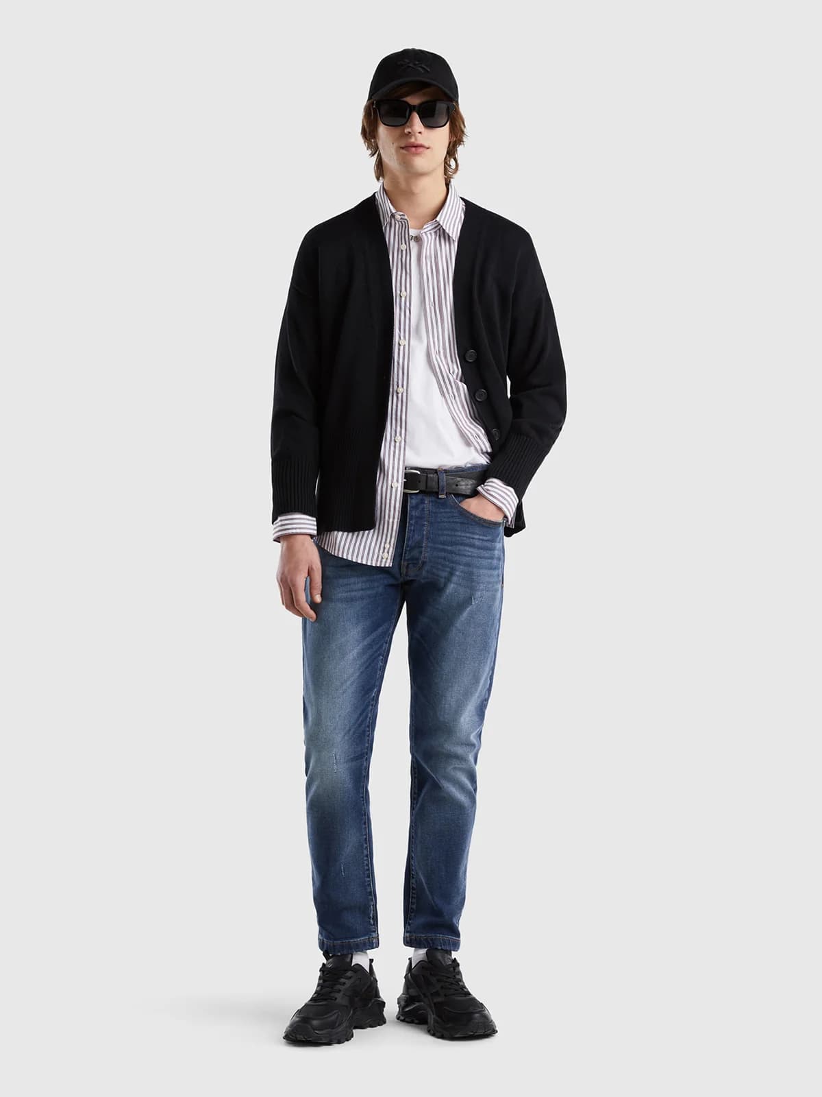 United Colors of Benetton - Quần Jean Nam Dài Five-Pocket Slim Fit Jeans - BLUE