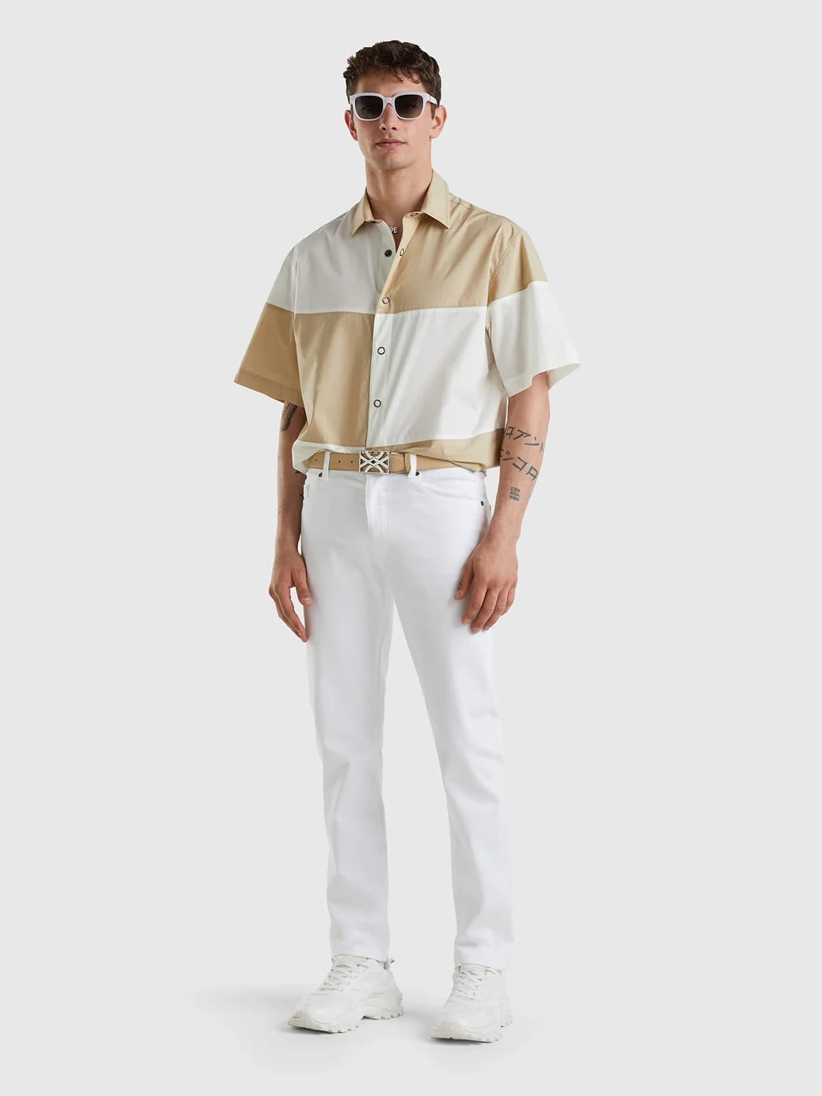 United Colors of Benetton - Quần Jean Nam Dài Lightweight Slim Fit Jeans - WHITE