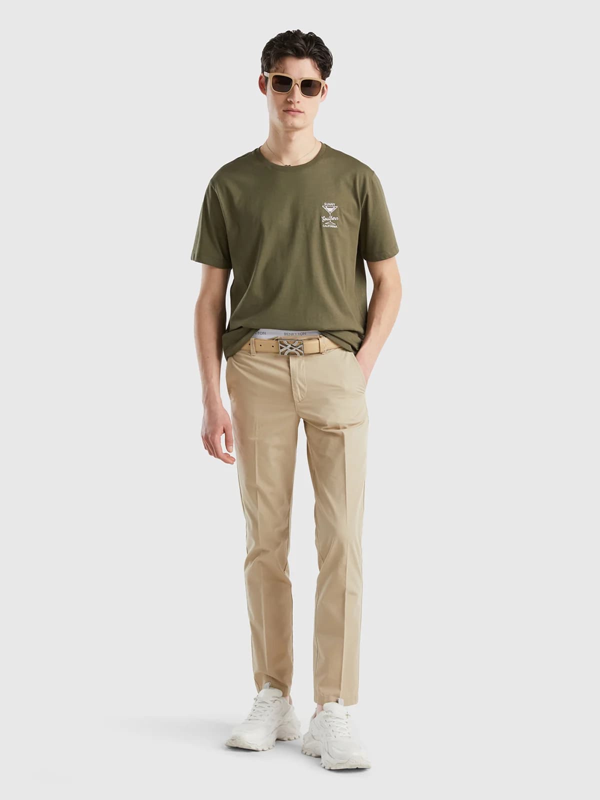 United Colors of Benetton - Quần Khaki Nam Dài Slim Fit Chinos In Light Cotton - BEIGE