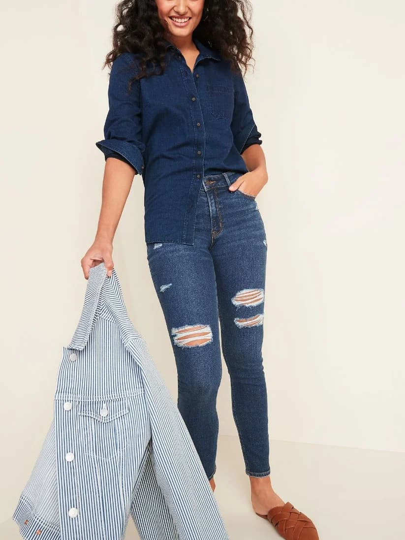 Old Navy - Quần Jean Nữ Cạp Vừa - NICKY DESTROY