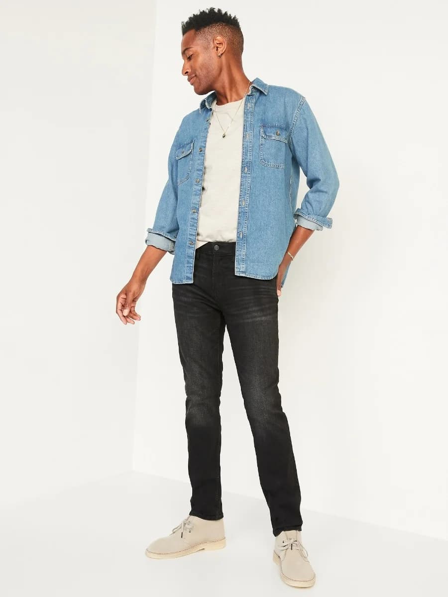Old Navy - Quần Jean Nam Slim Fit - WASHED BLACK