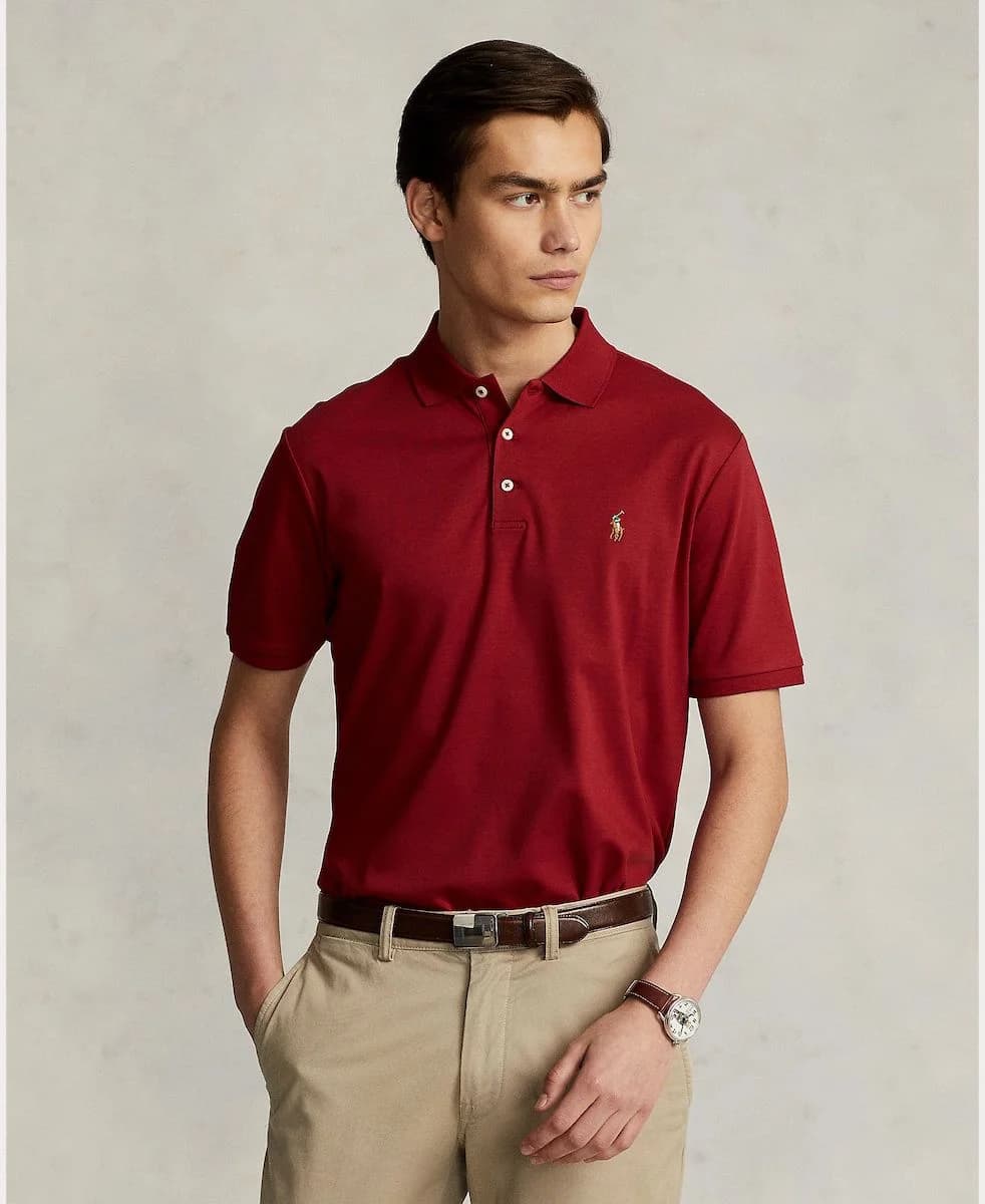 Polo Ralph Lauren - Áo Polo Nam Tay Ngắn Slim Fit Soft Cotton Polo Shirt - RED