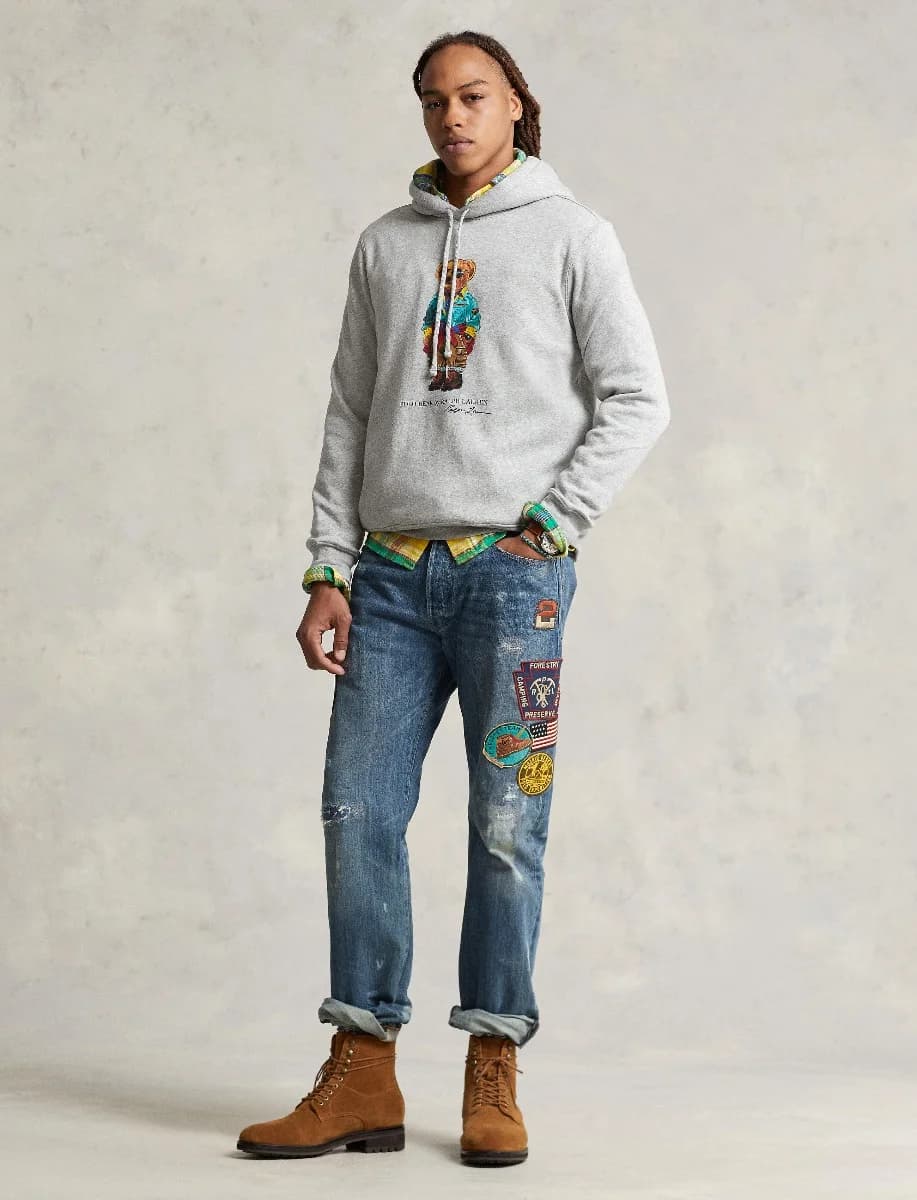Polo Ralph Lauren - Áo Khoác Nam Tay Dài Polo Bear Fleece Hoodie - GREY