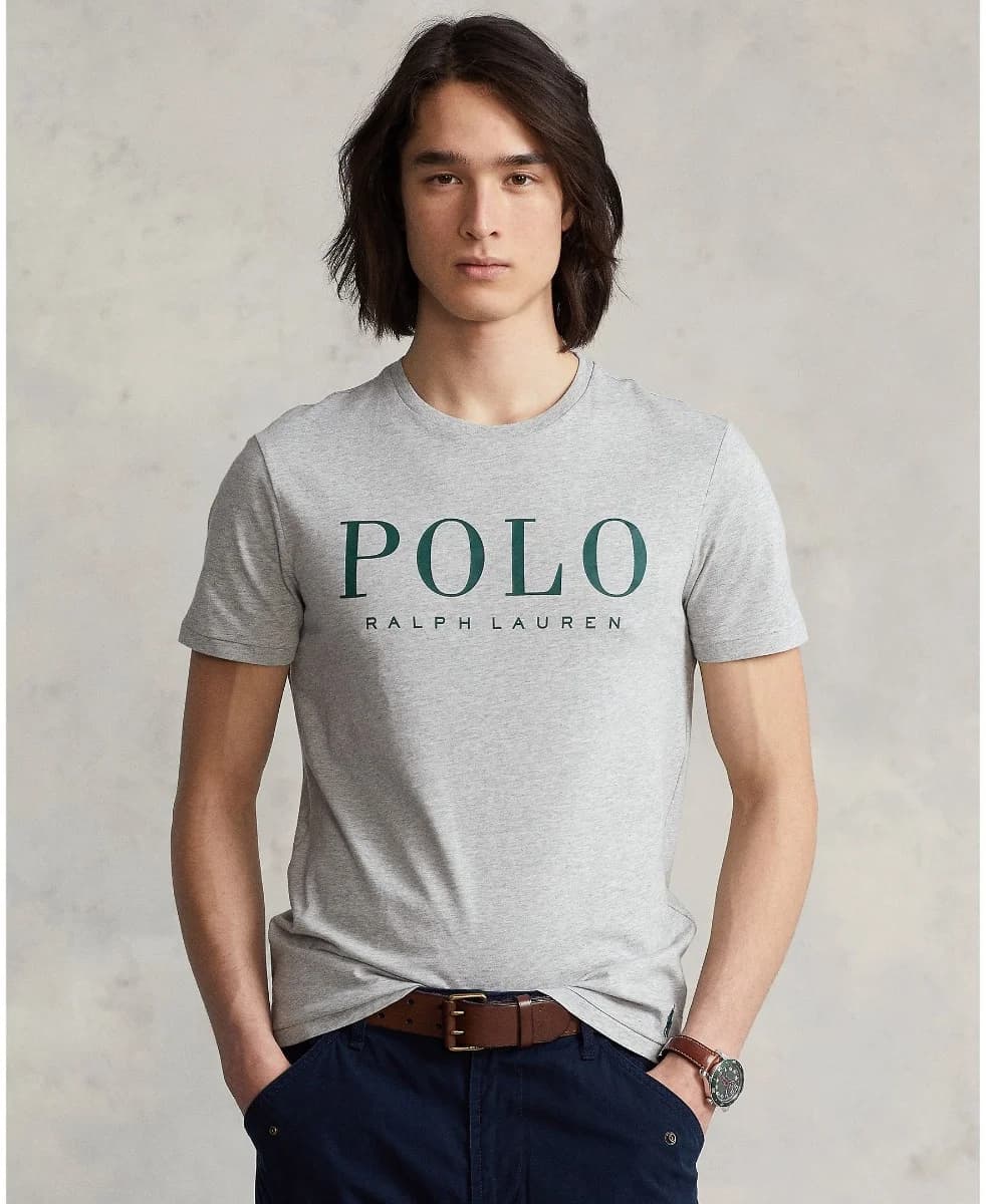 Polo Ralph Lauren - Áo Thun Nam Tay Ngắn Custom Slim Fit Logo Jersey T-Shirt - GREY