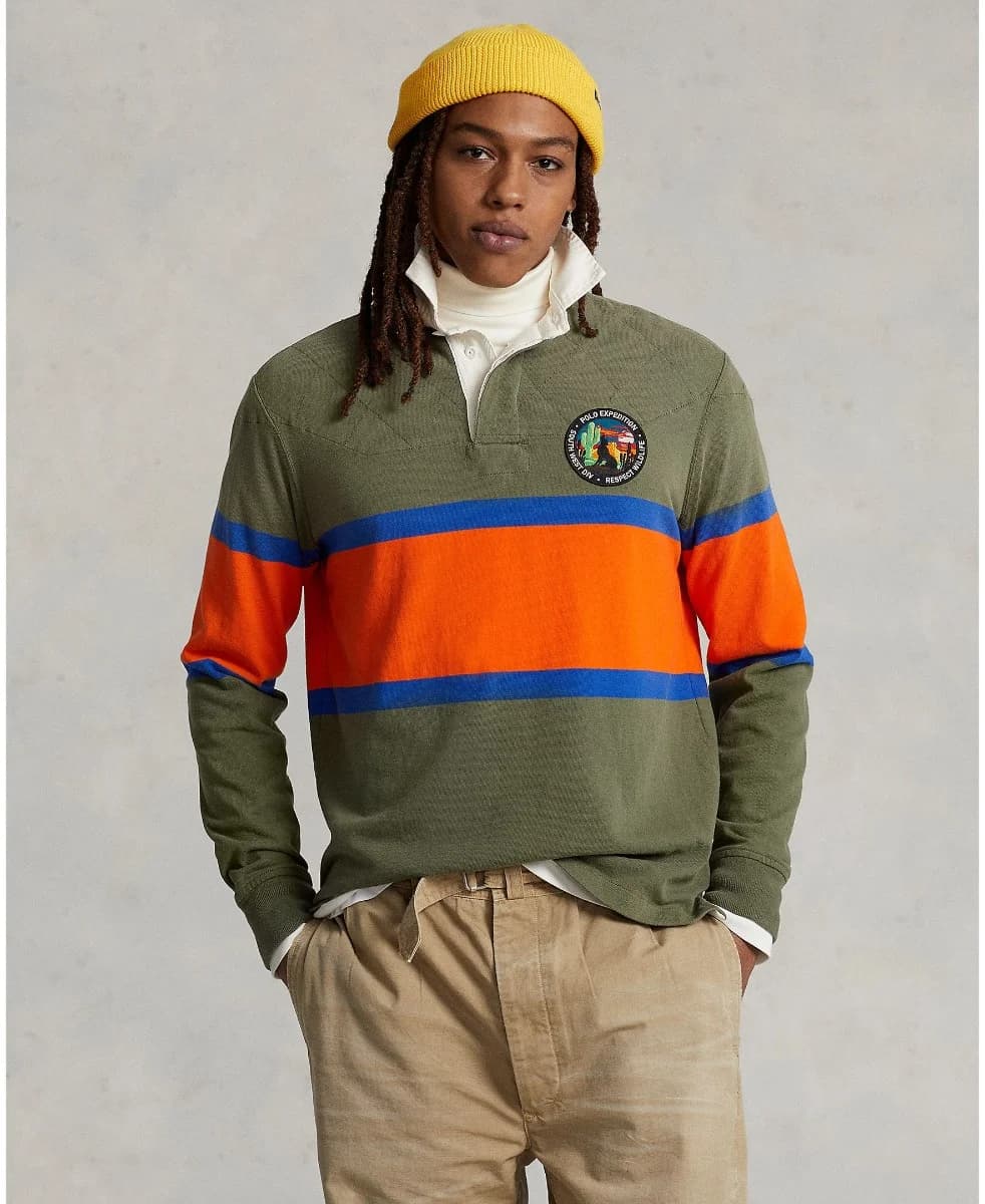 Polo Ralph Lauren - Áo Polo Nam Tay Dài Classic Fit Striped Jersey Rugby Shirt - ASSORTED PRE-PACK (SEE TABLE 9