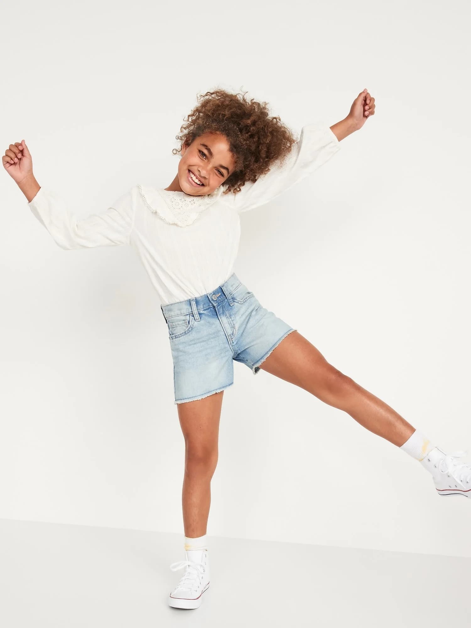 Old Navy - Quần Short Jean Bé Gái - LIGHT WASH