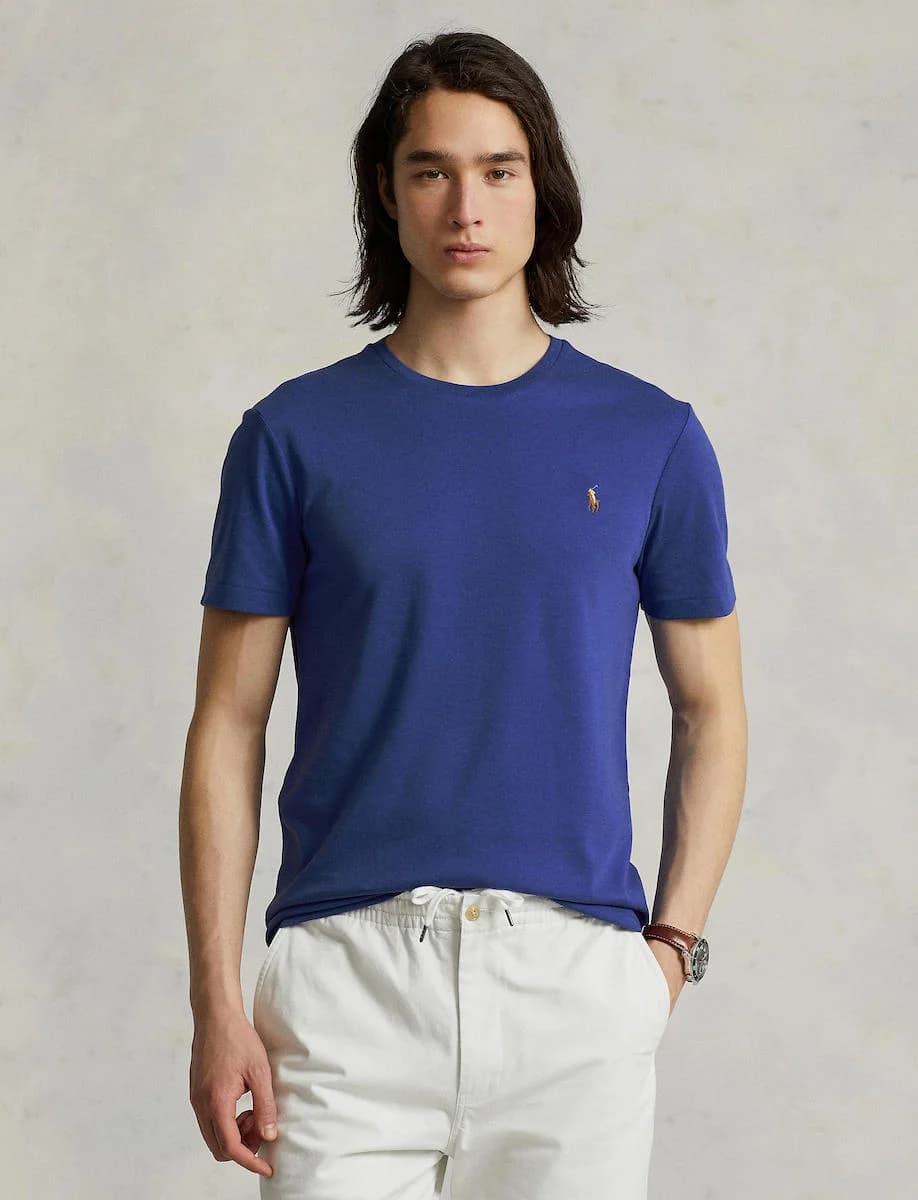 Polo Ralph Lauren - Áo Thun Nam Tay Ngắn Custom Slim Fit Soft Cotton T-Shirt - DARK BLUE