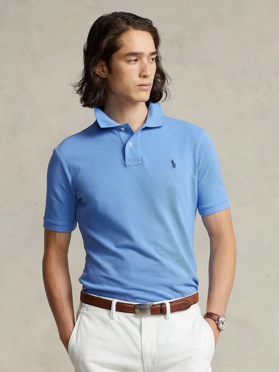 Polo Ralph Lauren - Áo Polo Nam Tay Ngắn Slim Fit Mesh Polo Shirt - BLUE