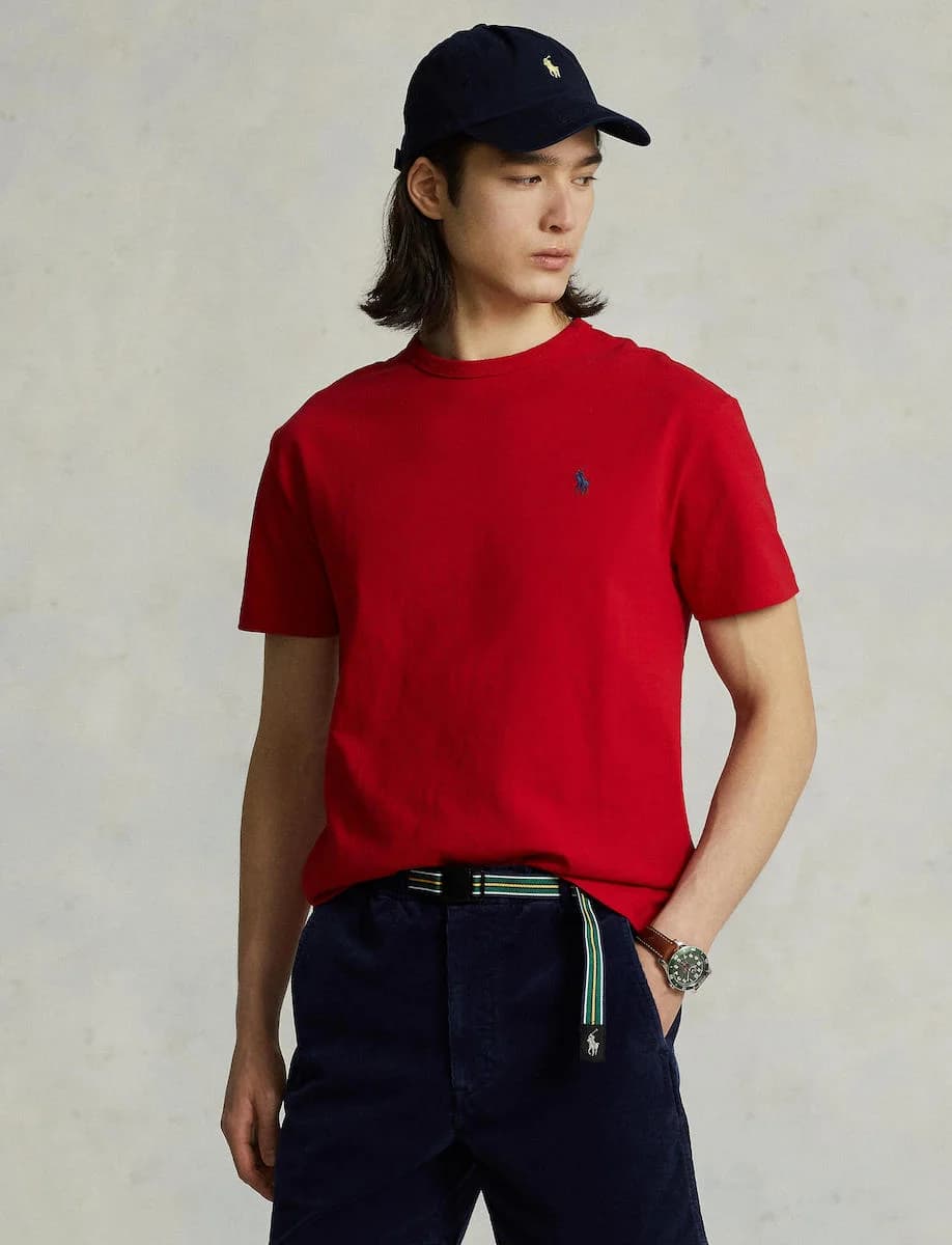 Polo Ralph Lauren - Áo Thun Nam Tay Ngắn Classic Fit Jersey Crewneck T-Shirt - RED