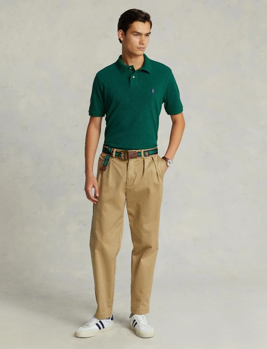 Polo Ralph Lauren - Áo Polo Nam Tay Ngắn Custom Slim Fit Mesh Polo Shirt - GREEN