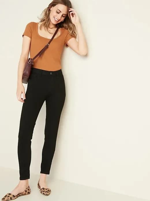 Old Navy - Quần Jean Nữ Cạp Vừa - BLACK JACK
