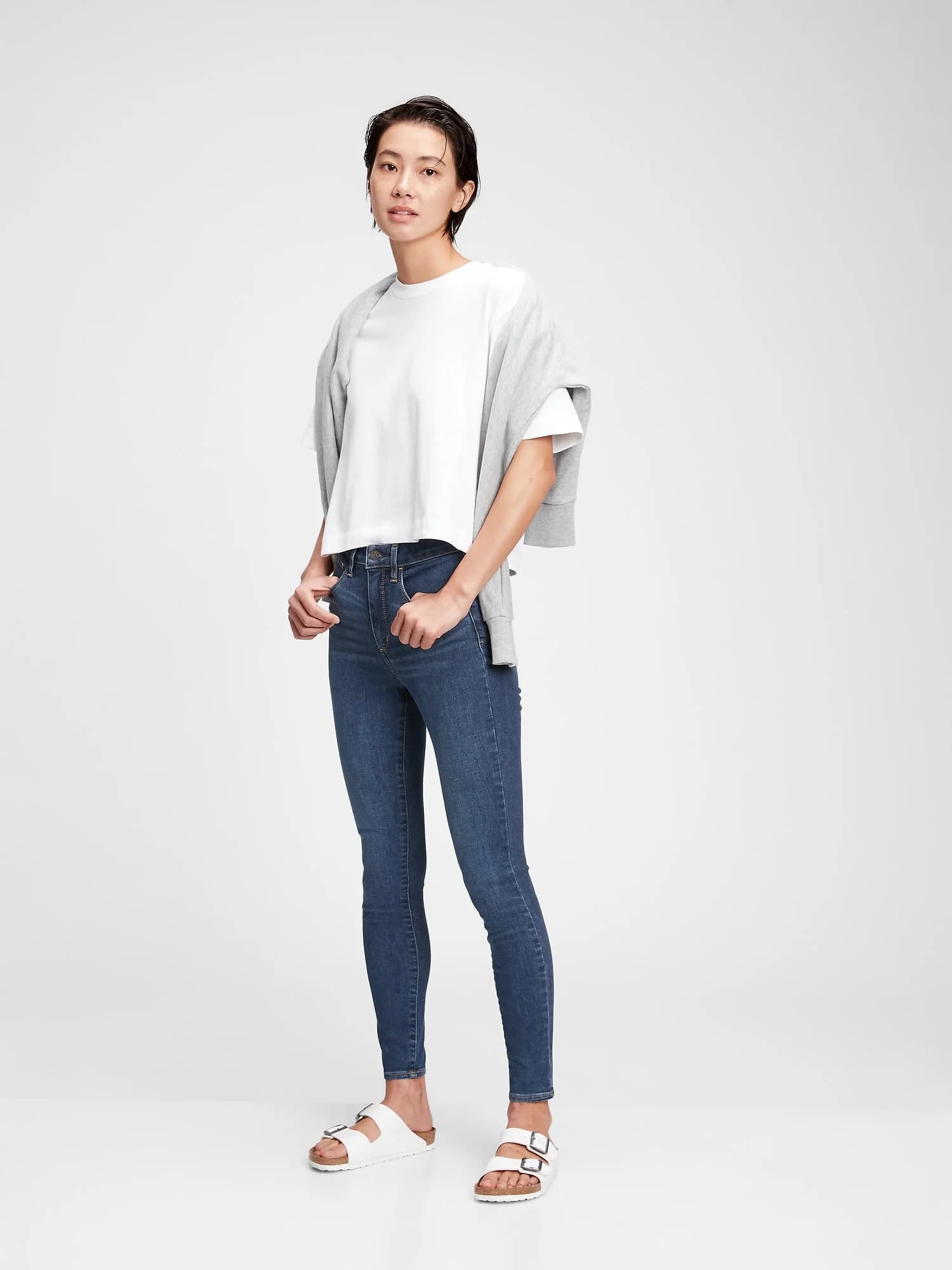 GAP - Quần Jeans Dài Nữ - High Rise Jegging - DARK INDIGO 9