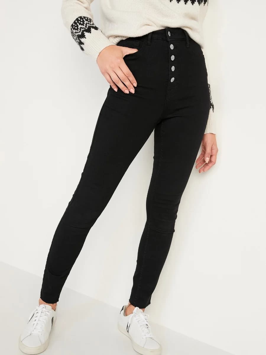 Old Navy - Quần Jean Nữ Cạp Cao - BLACK JACK