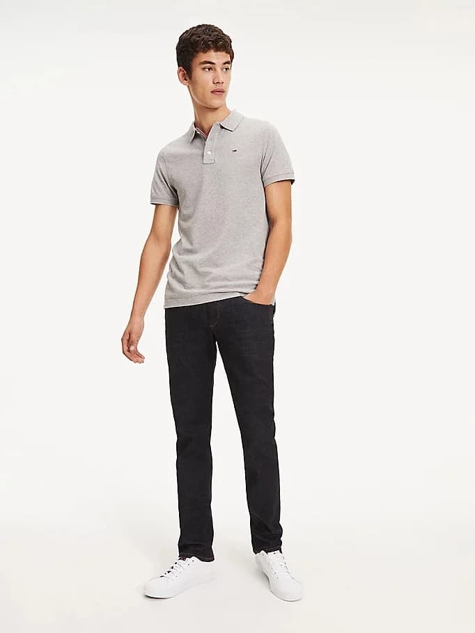 Tommy Jeans - Áo Polo Nam Tay Ngắn - LT GREY HTR