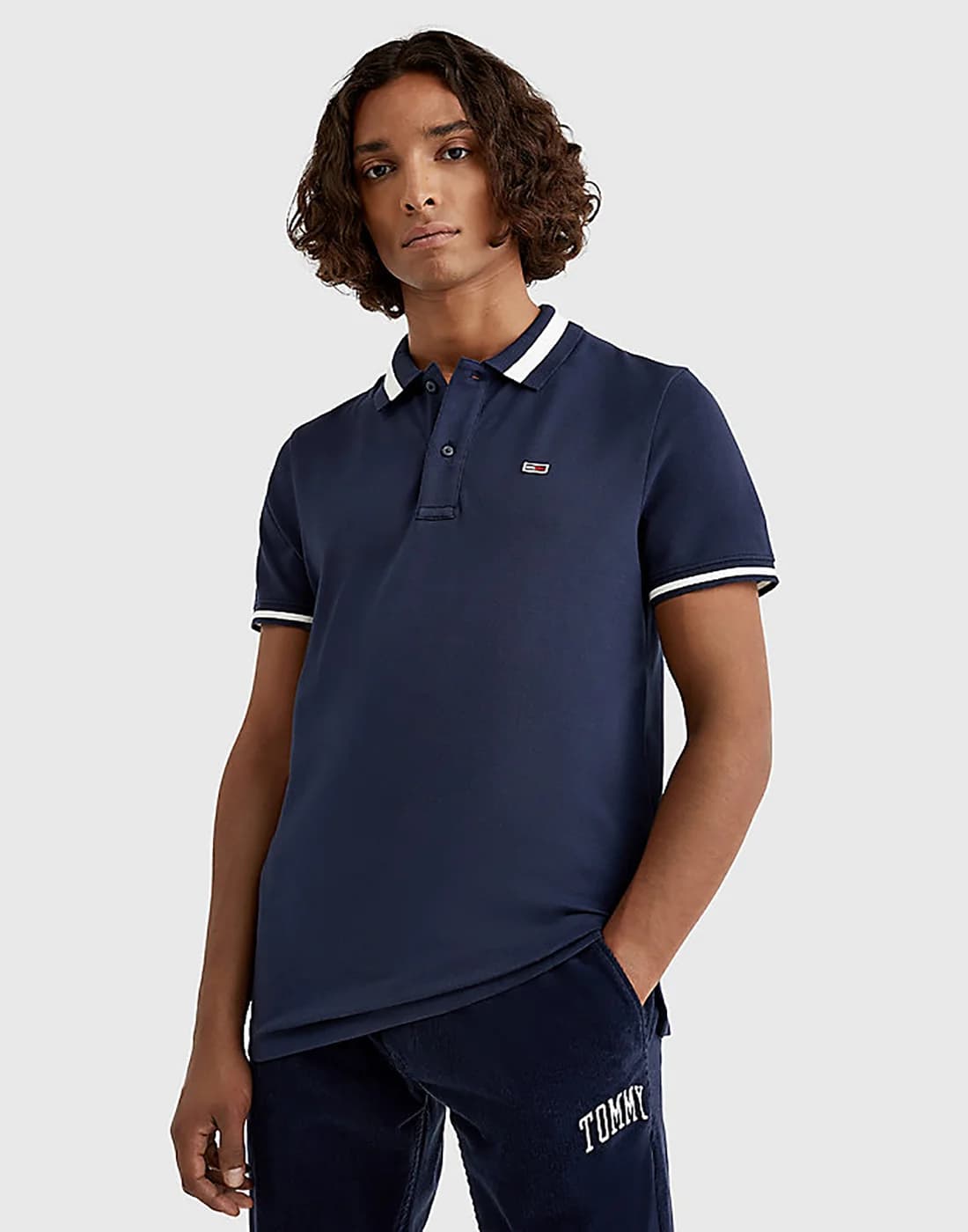 Tommy Jeans - Áo Polo Nam Tay Ngắn TJM Tipped Stretch Polo - TWILIGHT NAVY