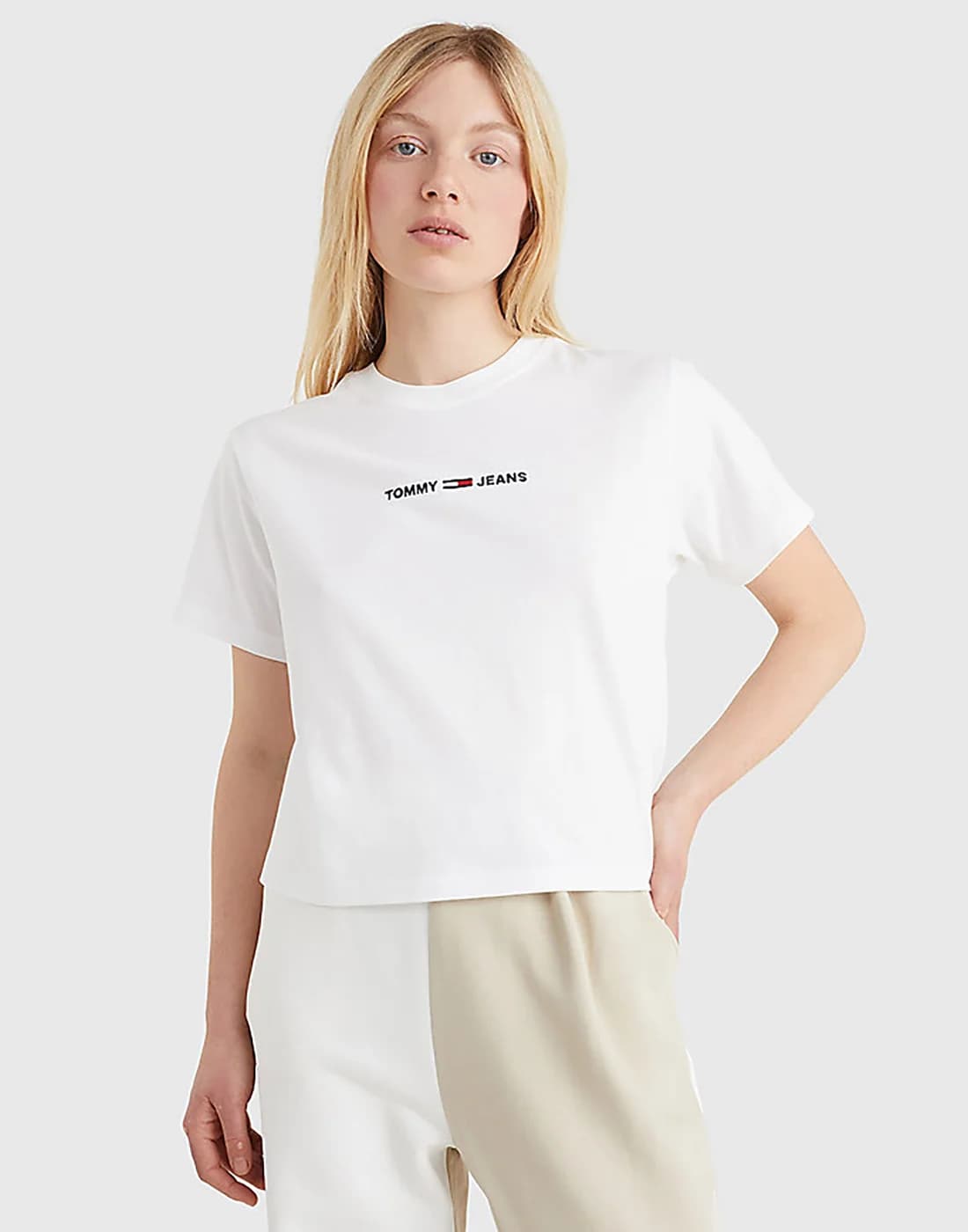 Tommy Jeans - Áo Thun Nữ Tay Ngắn Tjw Linear Logo Tee - WHITE